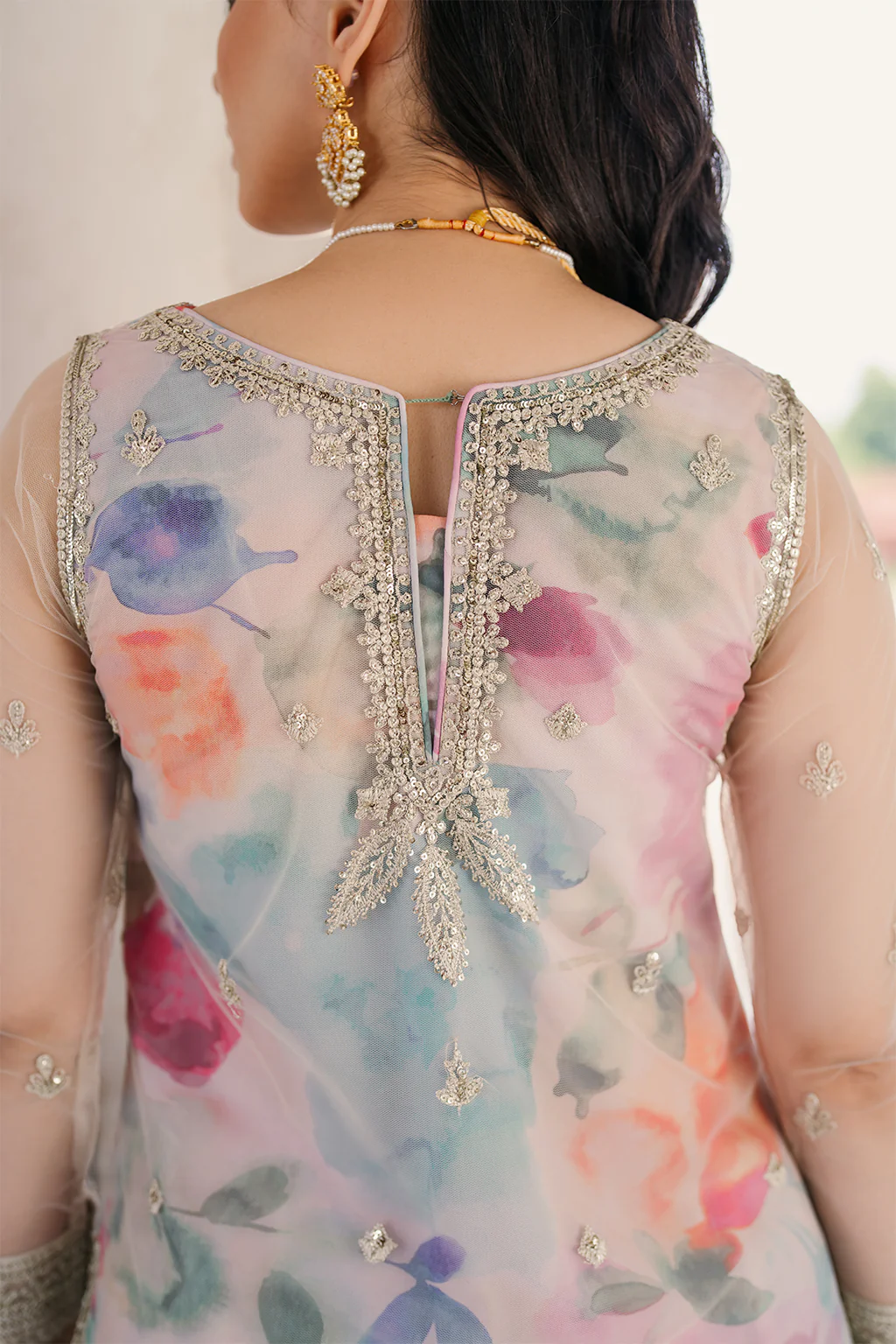 Iznik Embroidered Lawn Suits Unstitched 3 Piece UE-312 - Image 9