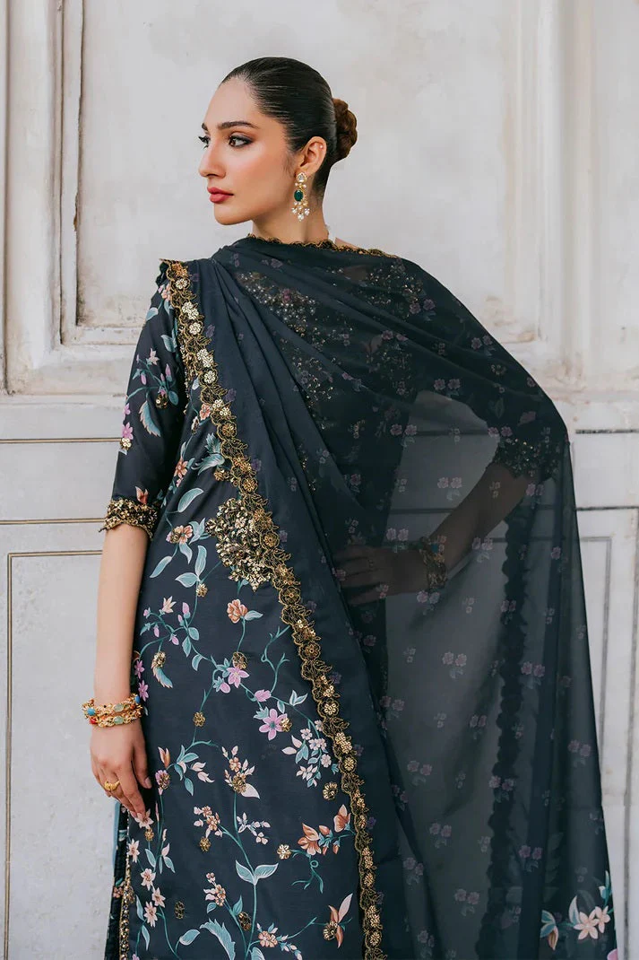 Iznik - Luxury Lawn Embroidered Unstitched 3 Piece - UE-317 - Image 3