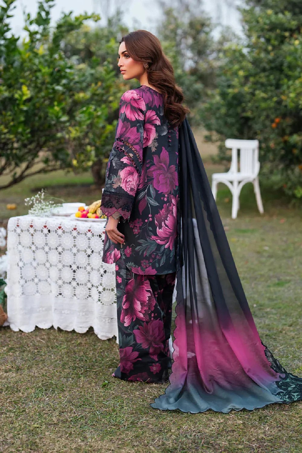 Iznik - Luxury Lawn Embroidered Unstitched 3 Piece - UE-399 - Image 2