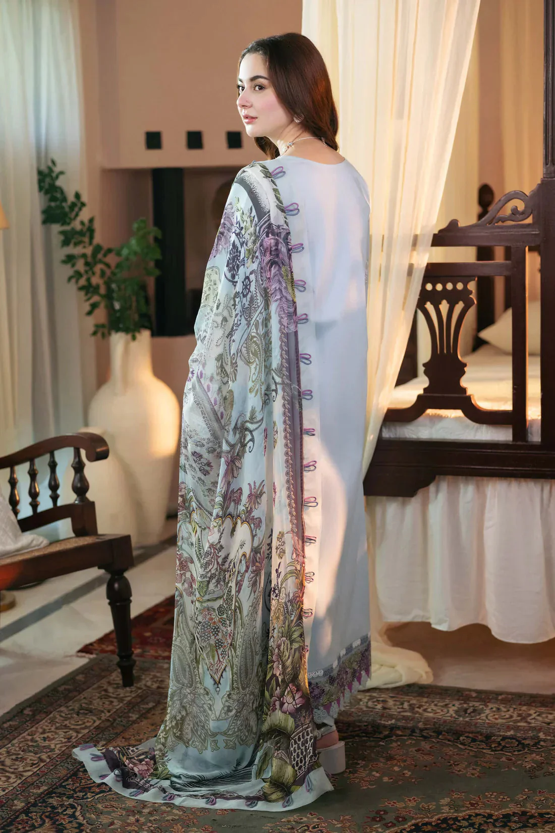 JADE - 3PC LAWN EMBROIDERED SHIRT WITH PRINTED DUPATTA AND TROUSER - KPR 2208 - Image 2