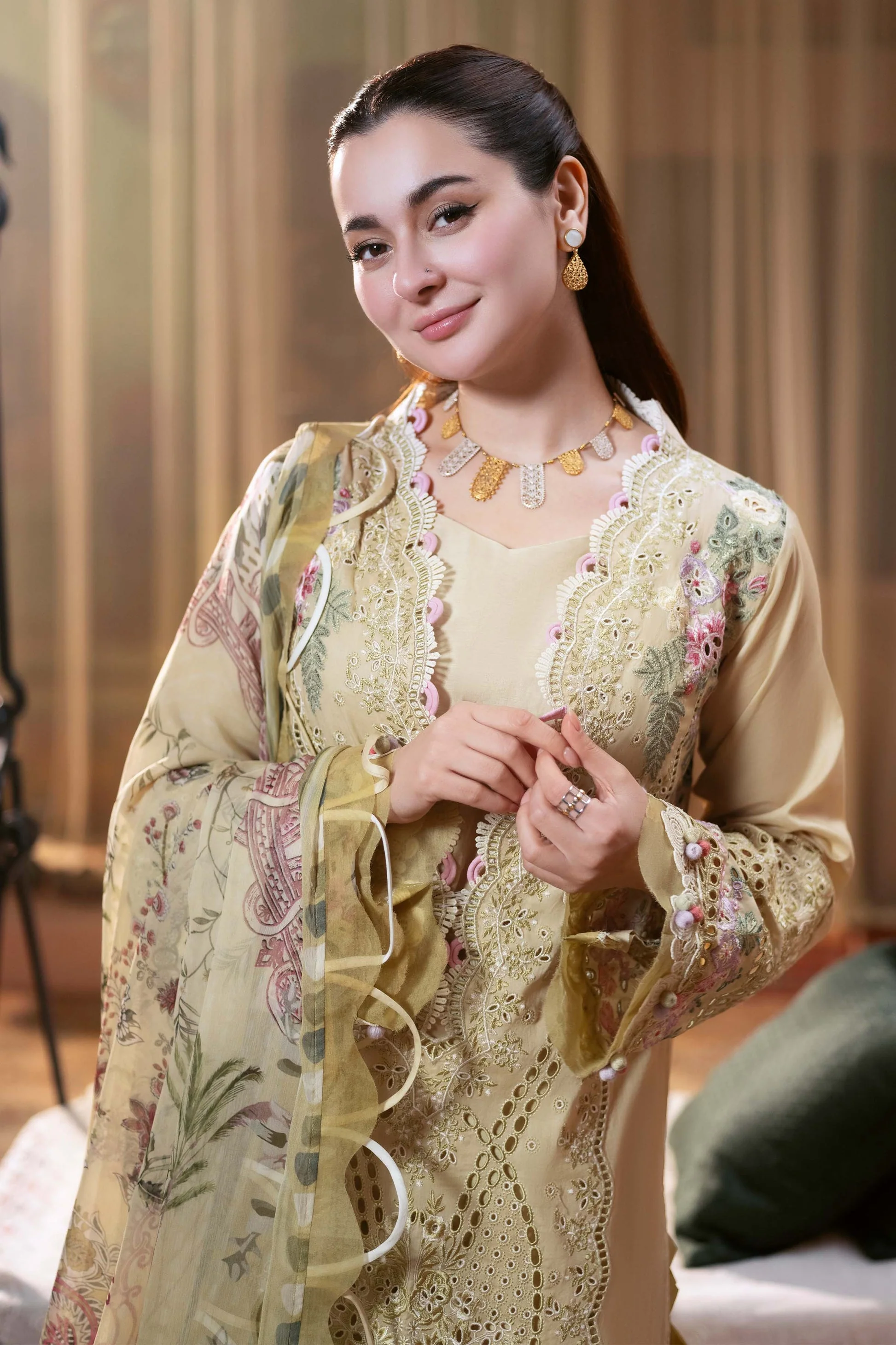 JADE - 3PC LAWN EMBROIDERED SHIRT WITH PRINTED DUPATTA AND TROUSER - KPR-OMBRE 2025 - Image 2