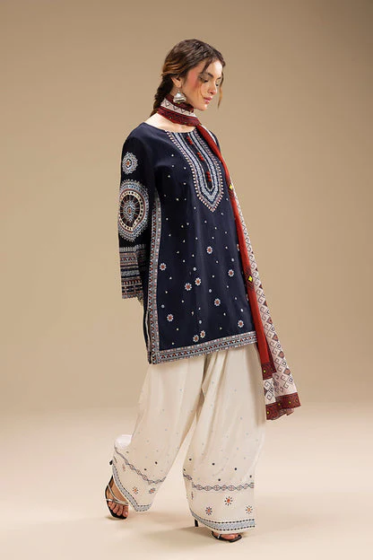 Jazmin - 3PC LAWN EMBROIDERED SHIRT WITH VOIL DUPATTA AND LAWN TROUSER - BL-1 - Image 4