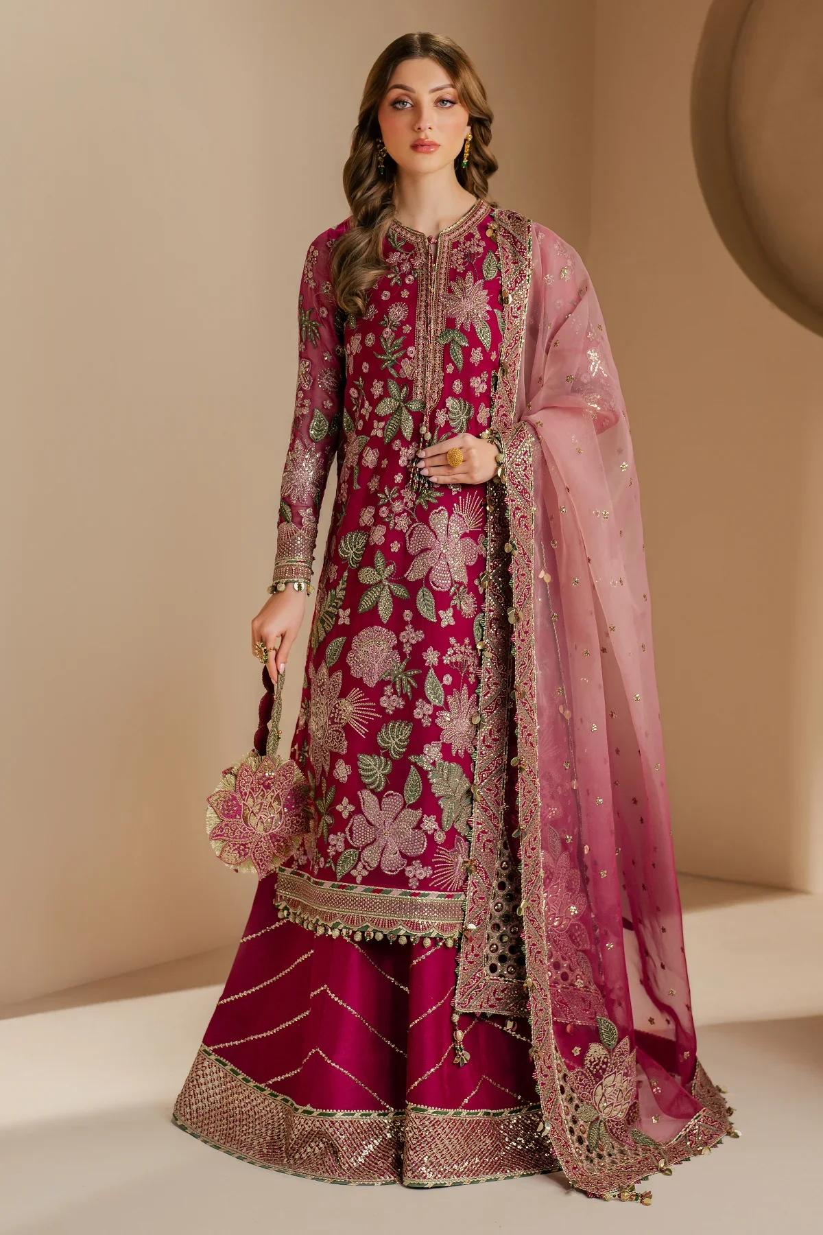 JAZMINE 3PC - EMBROIDERED CHIFFON WF'25-03