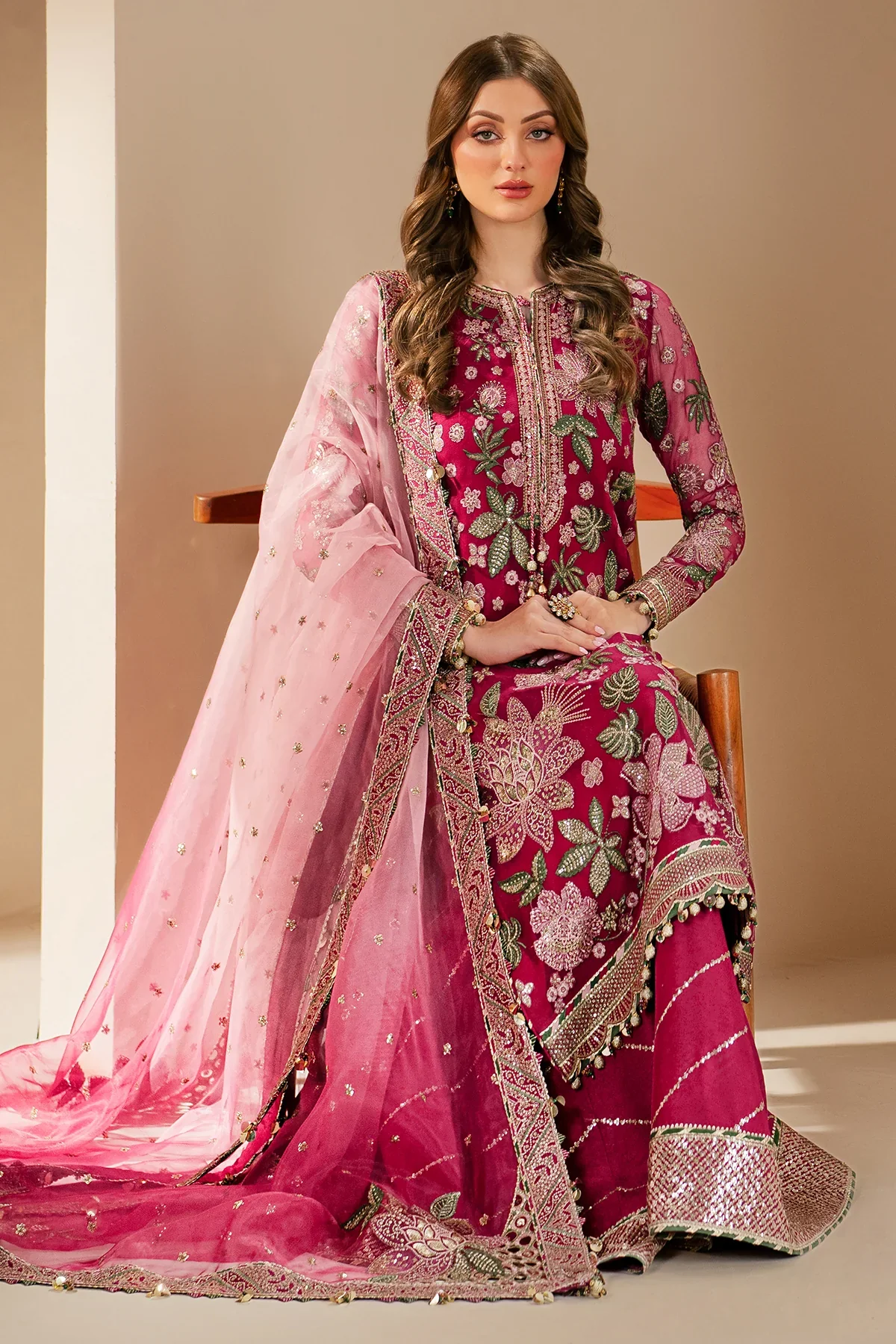 JAZMINE 3PC - EMBROIDERED CHIFFON WF'25-03 - Image 2