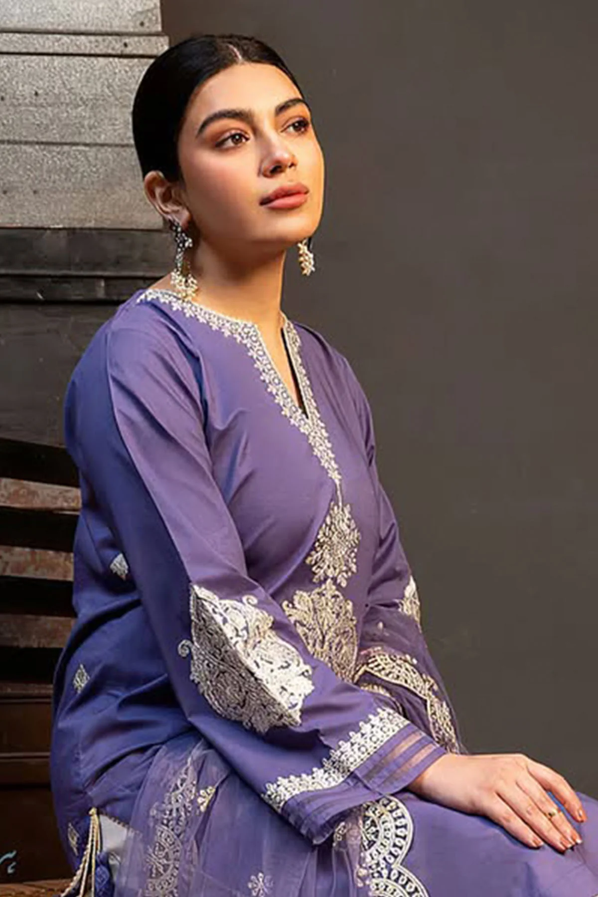KOKUM - 3PC LAWN EMBROIDERED SHIRT WITH EMBROIDERED DUPATTA AND TROUSER -KPR30 - Image 4