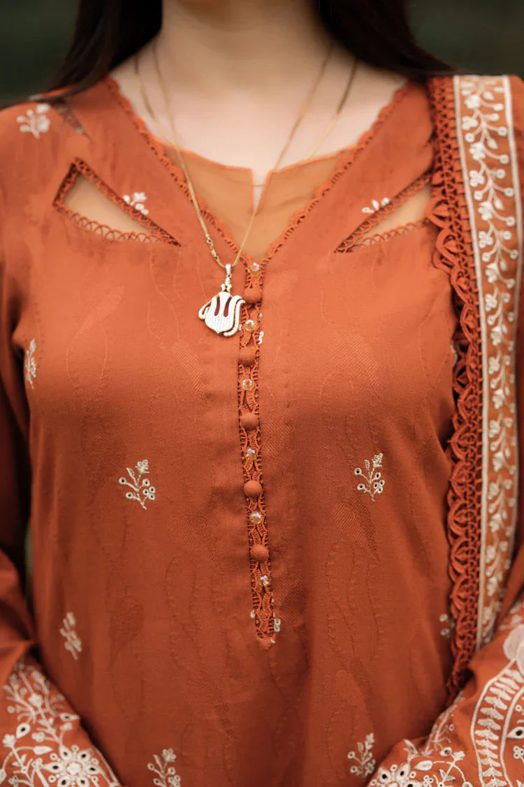 LIBAAS -  3PC Lawn Embroidered SHIRT WITH Embroidered DUPATTA AND TROUSER -LNF-25 - Image 4