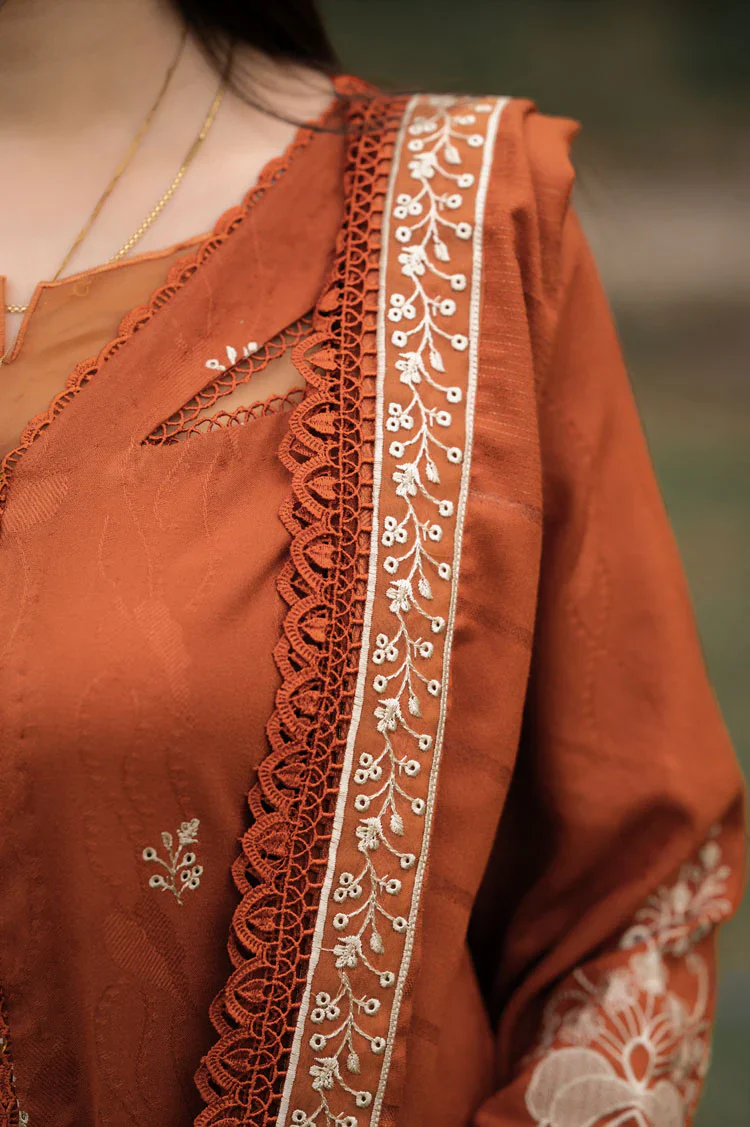 LIBAAS -  3PC Lawn Embroidered SHIRT WITH Embroidered DUPATTA AND TROUSER -LNF-25 - Image 5