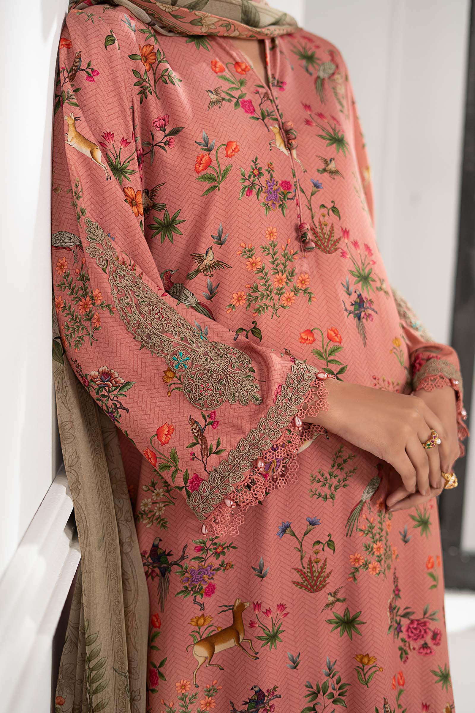 MARIA B - 3 Piece Embroidered Khaddar MPS-2707-A - Image 6