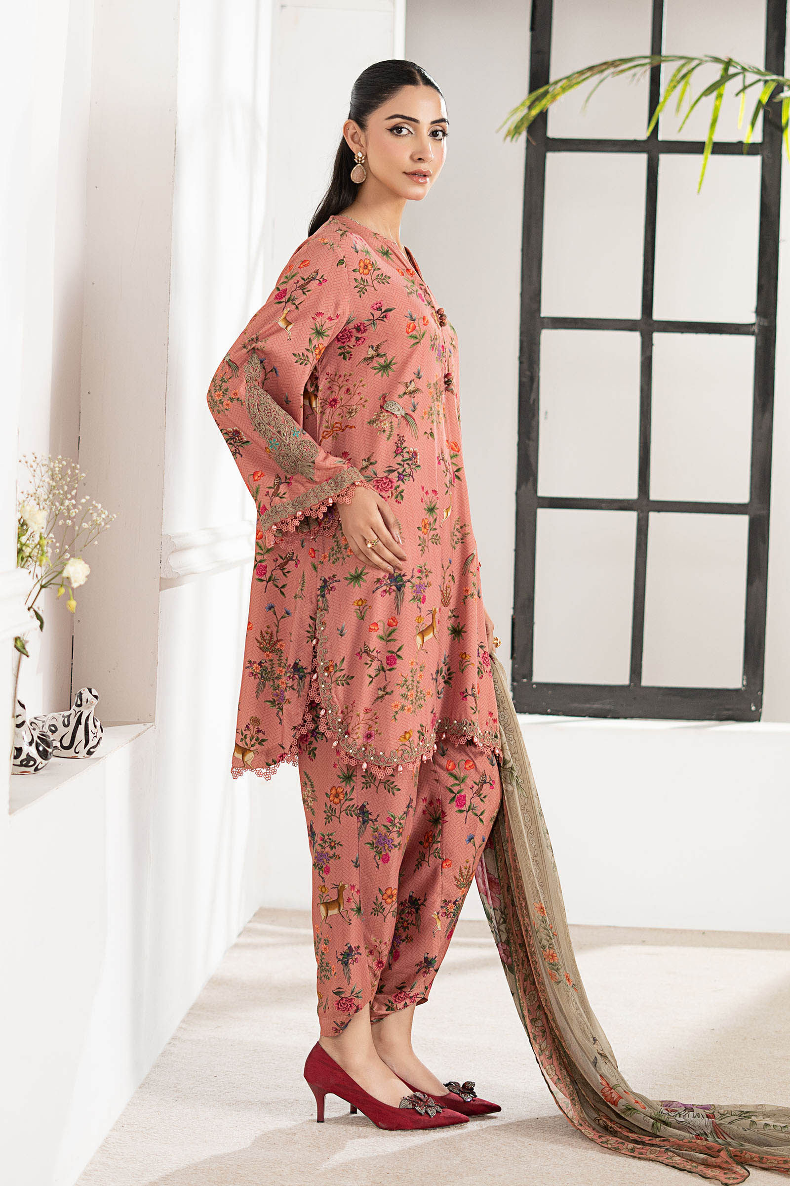MARIA B - 3 Piece Embroidered Khaddar MPS-2707-A - Image 7