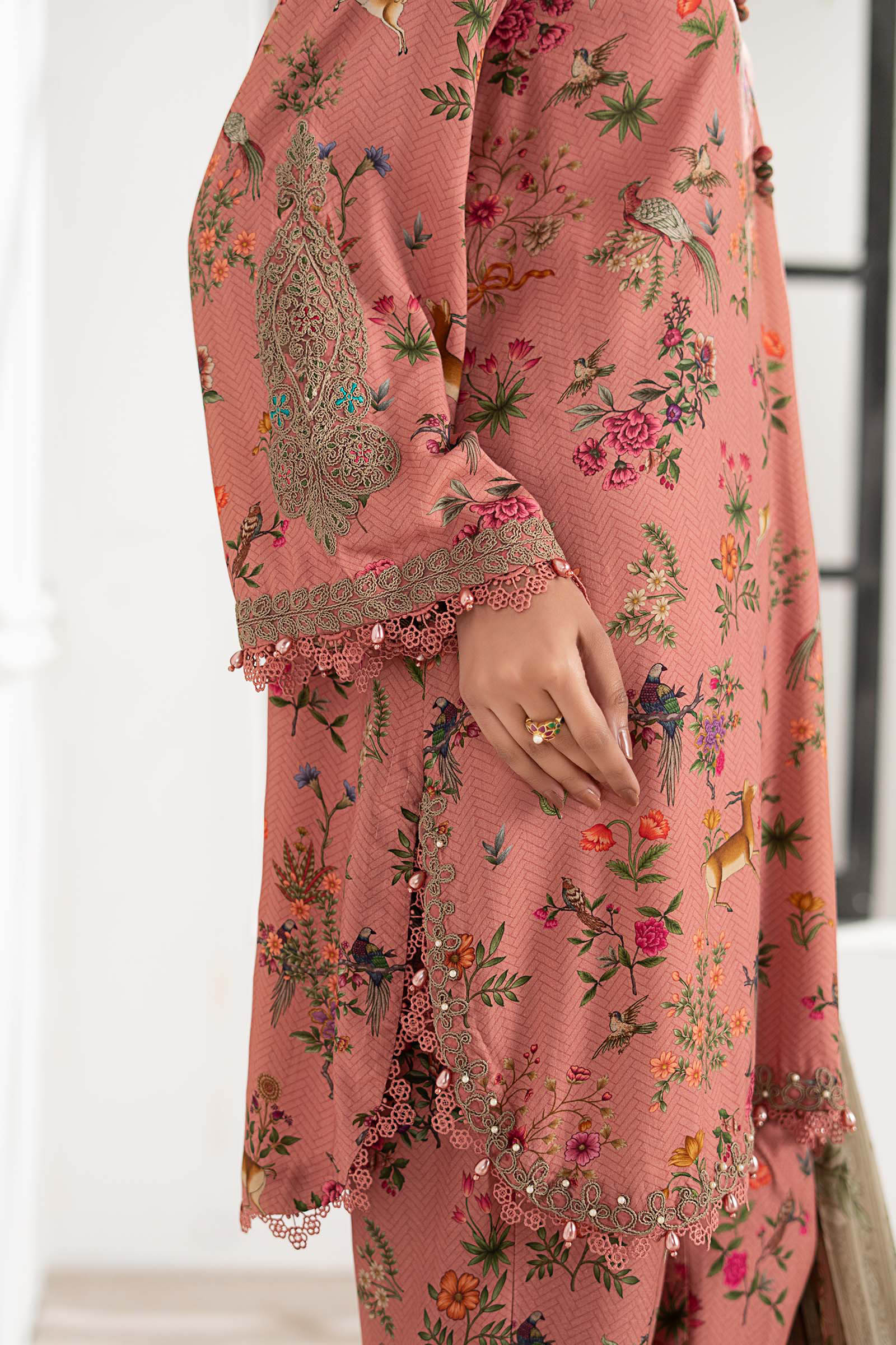 MARIA B - 3 Piece Embroidered Khaddar MPS-2707-A - Image 8