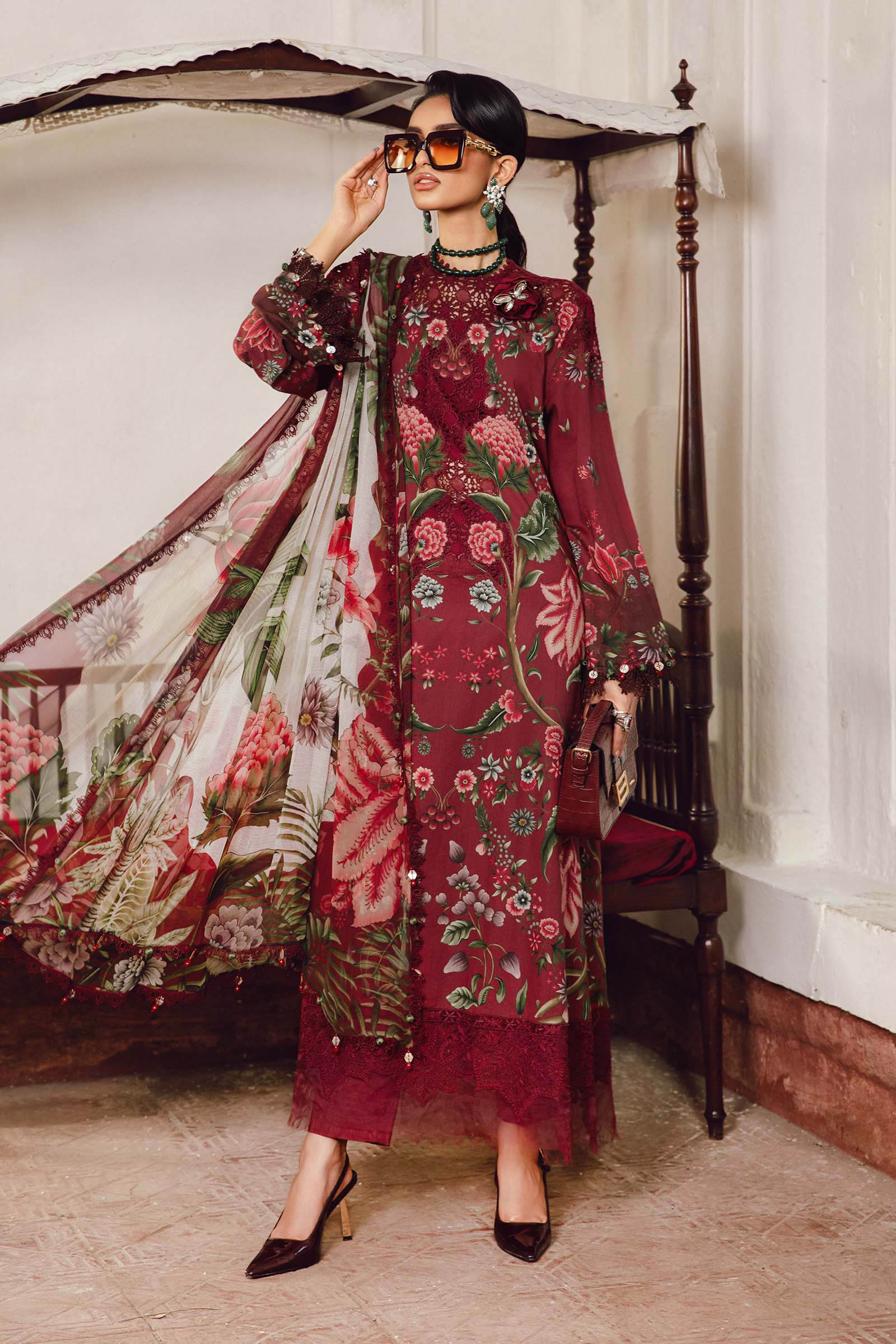 MARIA B - 3 Piece Embroidered Khaddar - MPT-2709-A - Image 3