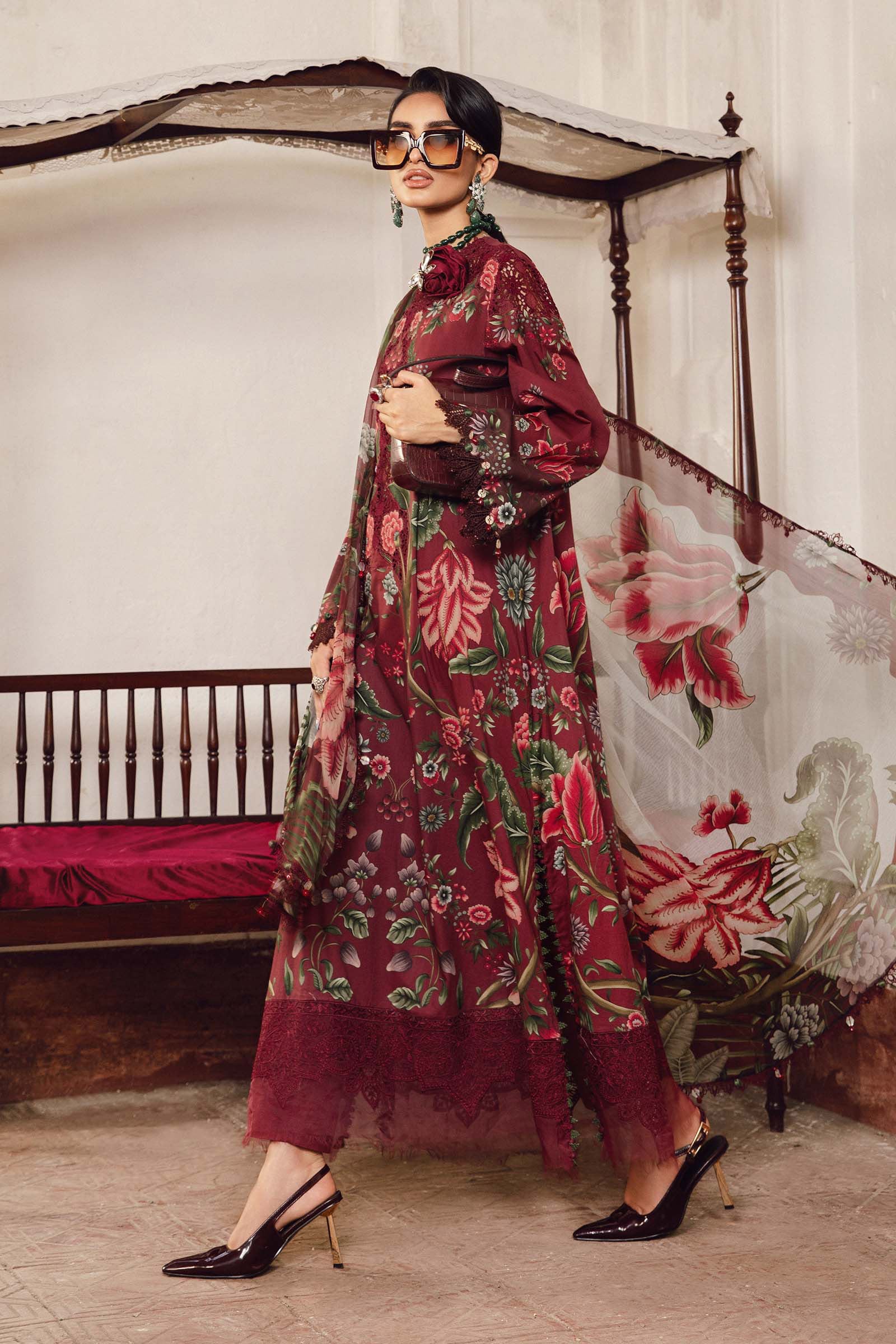 MARIA B - 3 Piece Embroidered Khaddar - MPT-2709-A - Image 4
