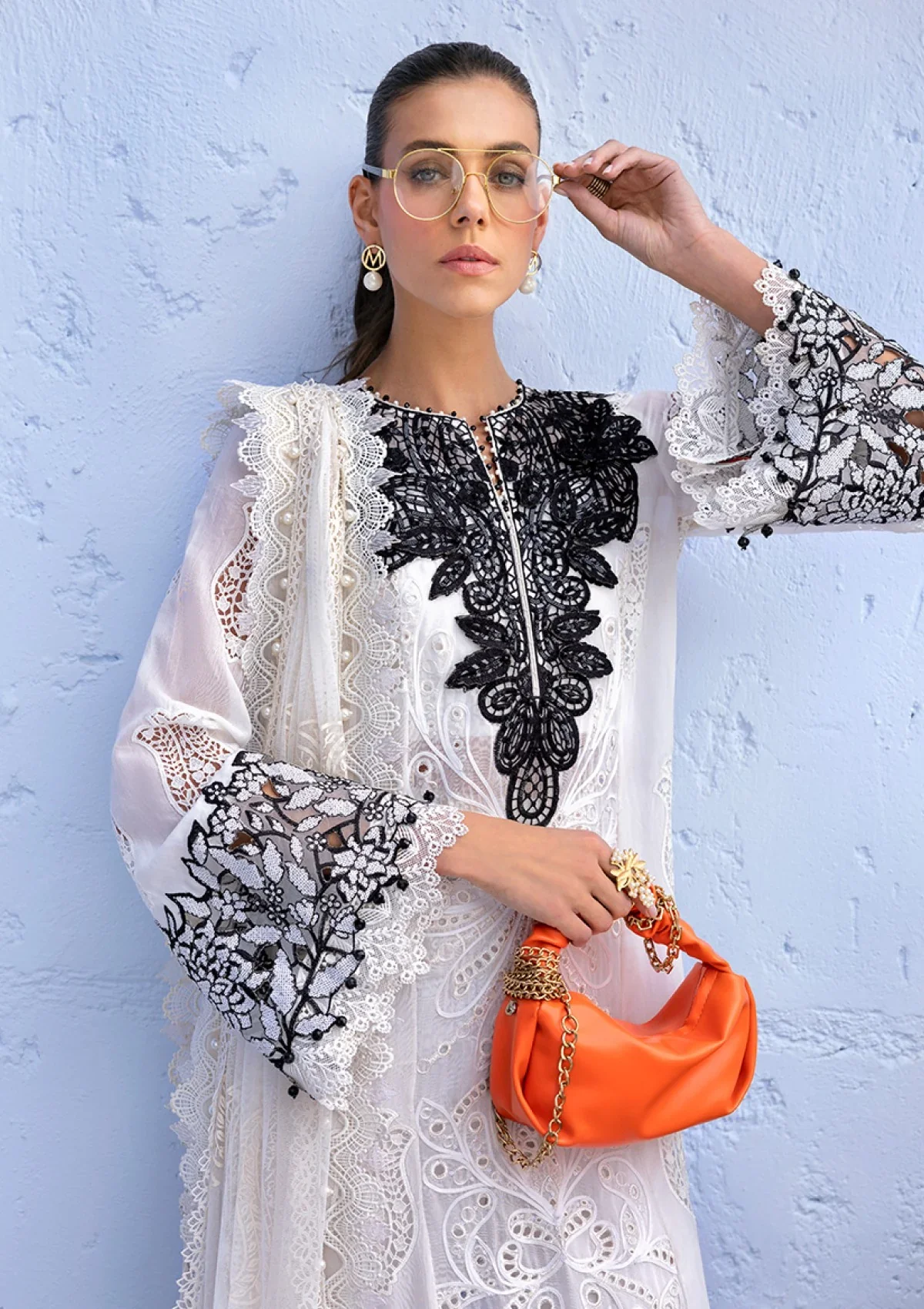 Maria b - 3 Piece Embroidered Paper Lawn Suit | DS-2505-A - Image 4