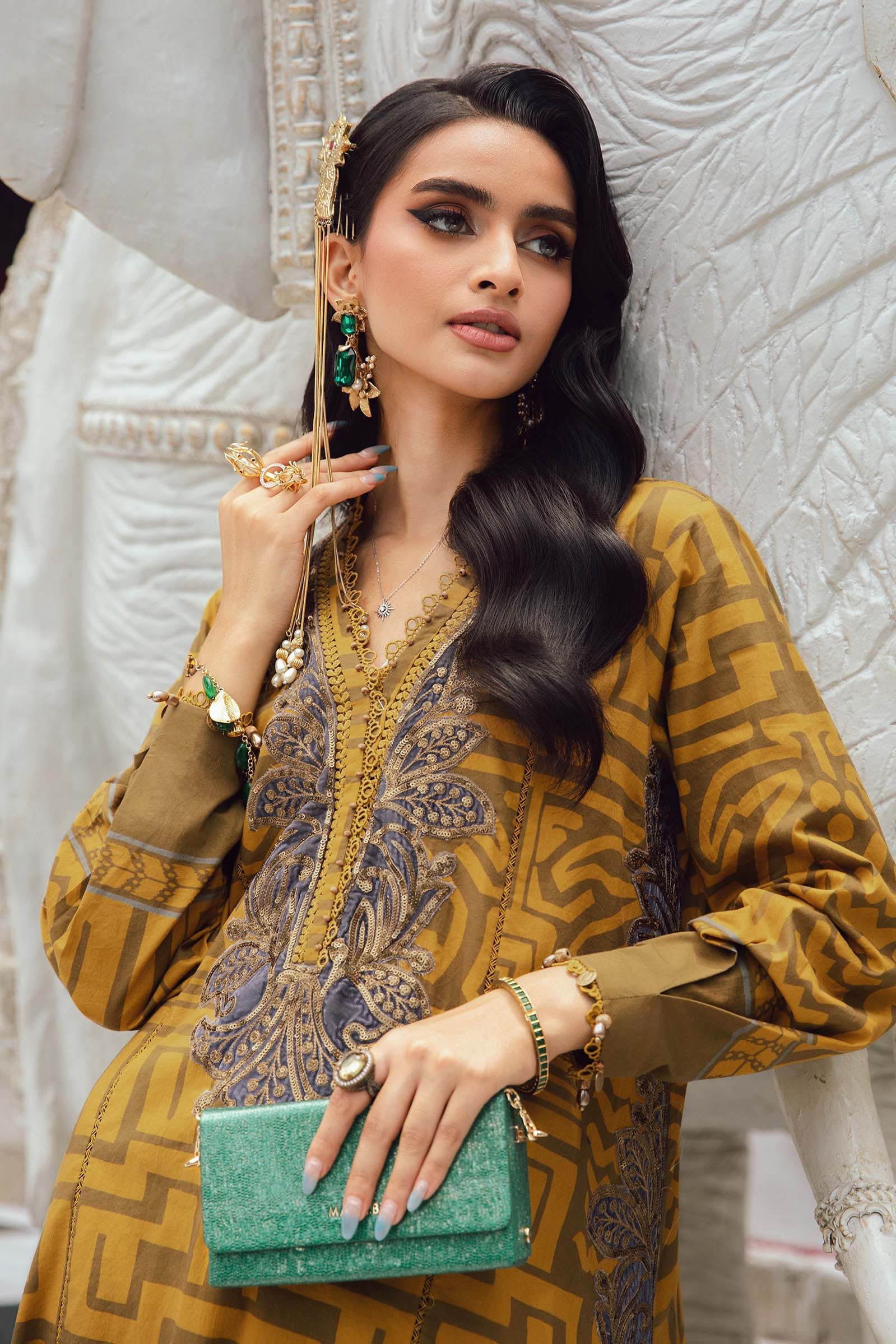 MARIA B - 3 Piece Unstitched Embroidered Lawn Suit | MPT-2703-A - Image 2