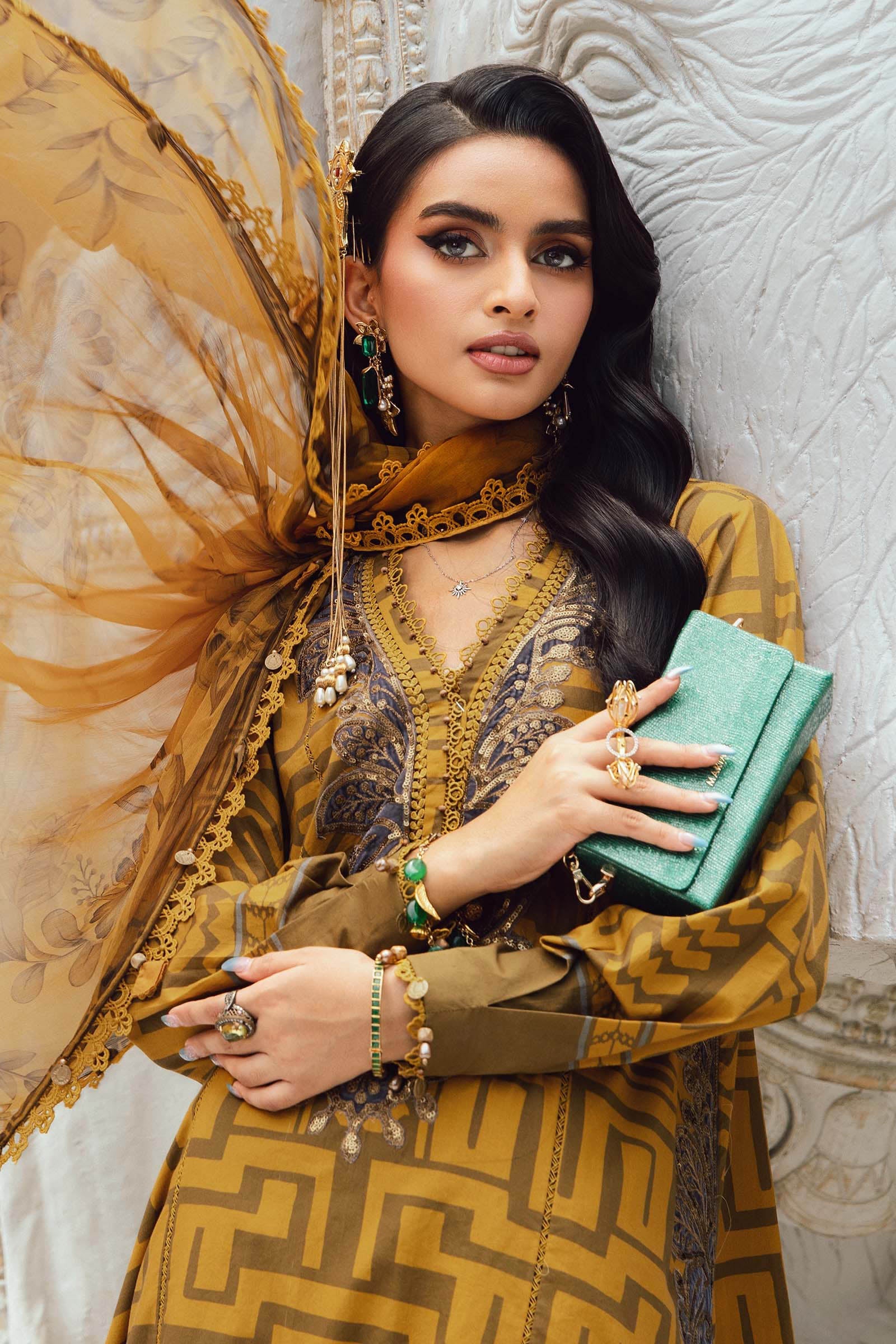 MARIA B - 3 Piece Unstitched Embroidered Lawn Suit | MPT-2703-A - Image 3
