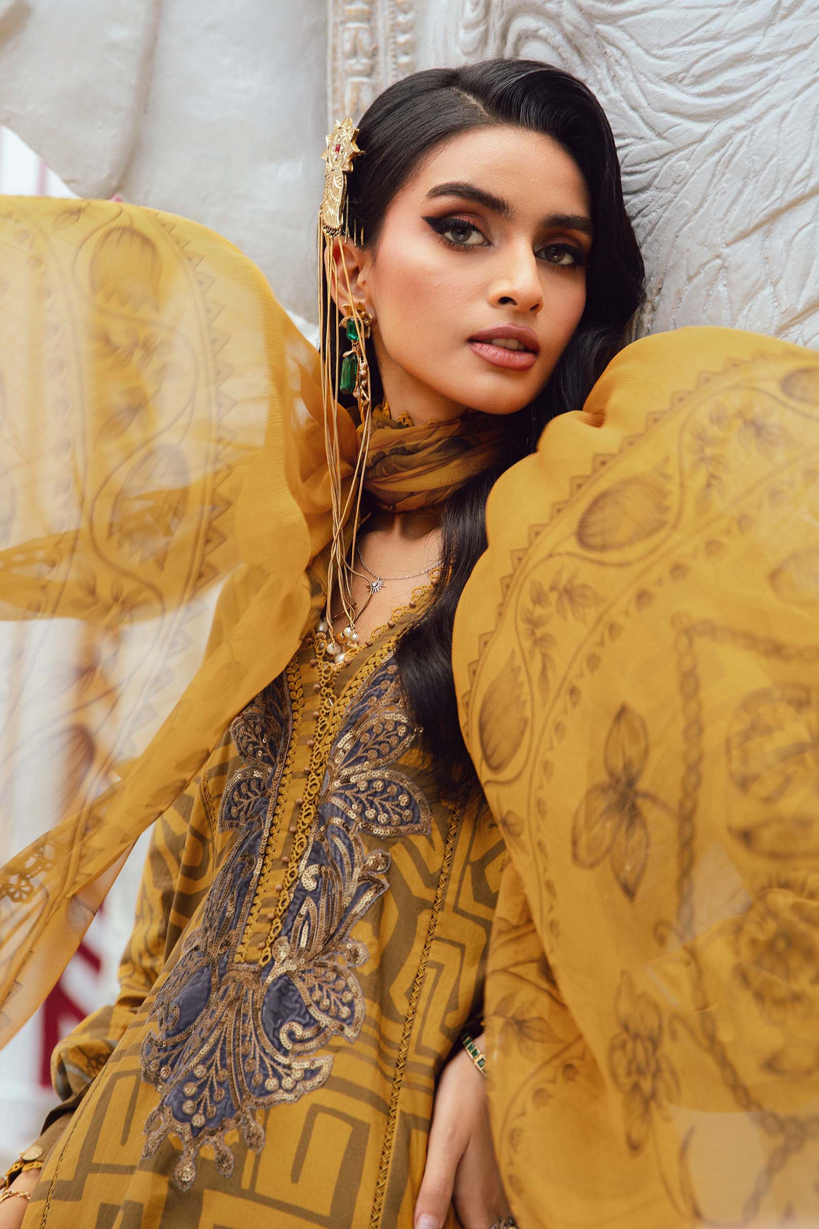 MARIA B - 3 Piece Unstitched Embroidered Lawn Suit | MPT-2703-A - Image 4