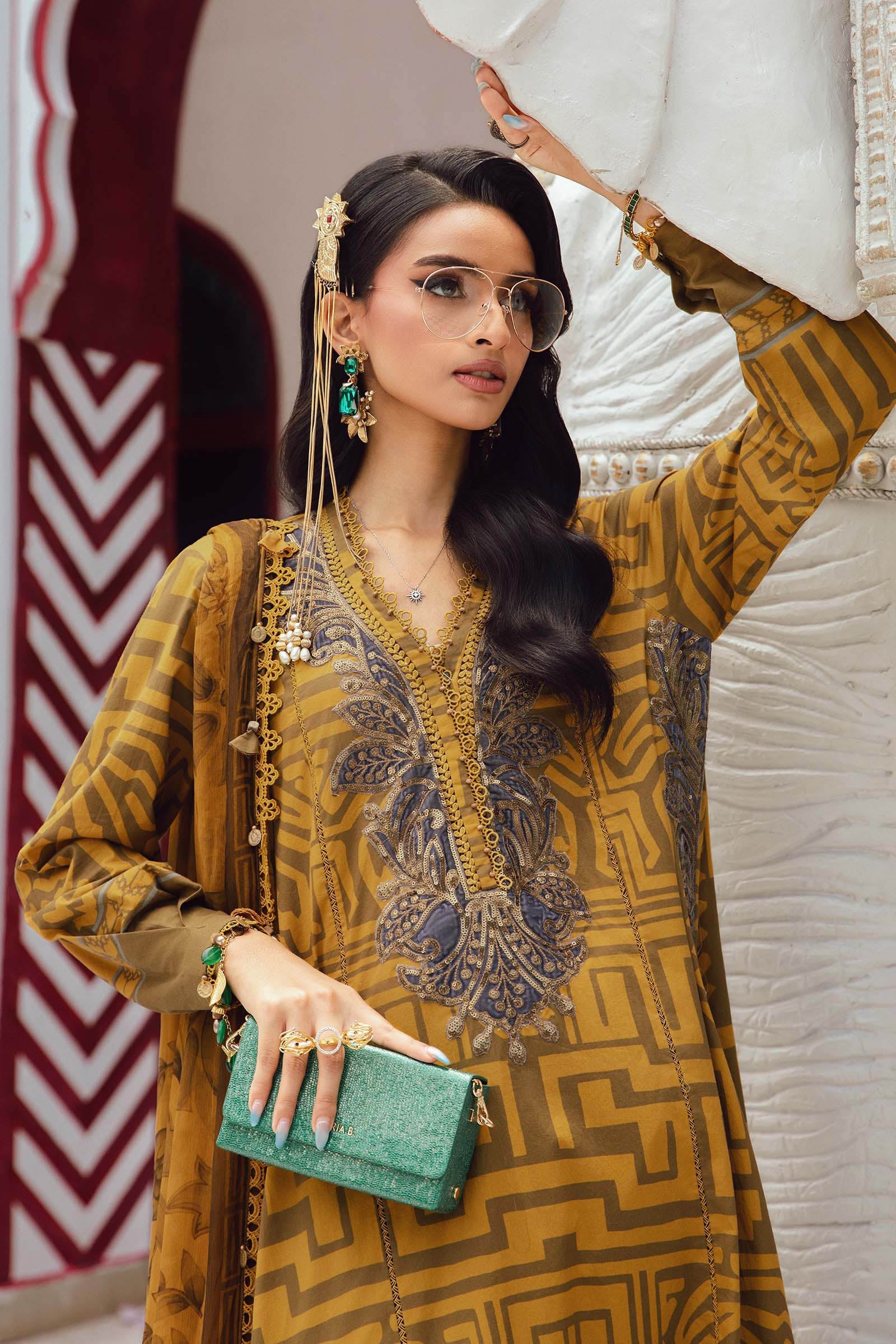 MARIA B - 3 Piece Unstitched Embroidered Lawn Suit | MPT-2703-A - Image 5