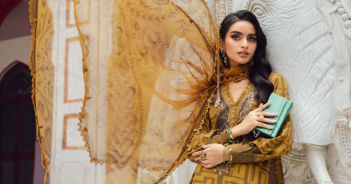 MARIA B - 3 Piece Unstitched Embroidered Lawn Suit | MPT-2703-A - Image 7