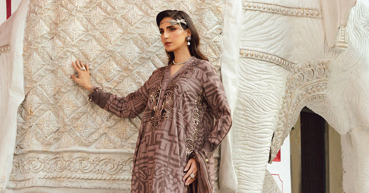 MARIA B - 3 Piece Unstitched Embroidered Lawn Suit | MPT-2703-B - Image 4
