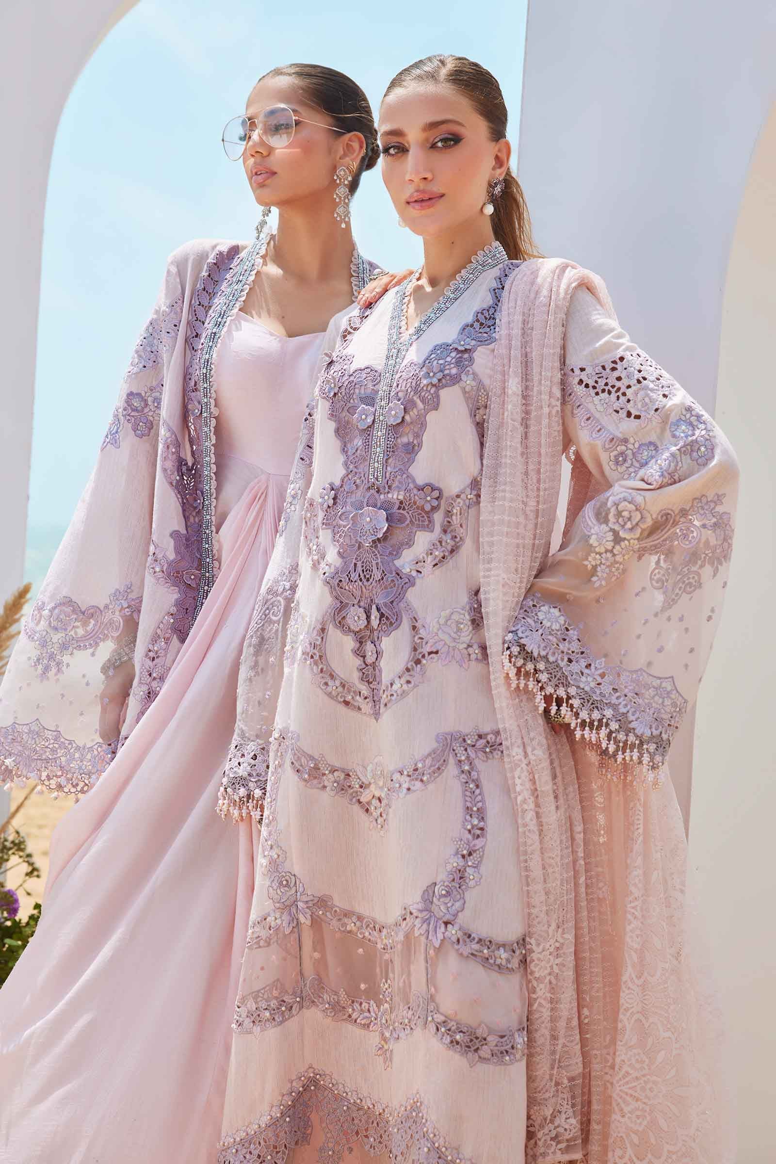 Maria B - 3 Piece Unstitched Embroidered Jacquard Lawn Suit | EID LAWN-25-02 - Image 3
