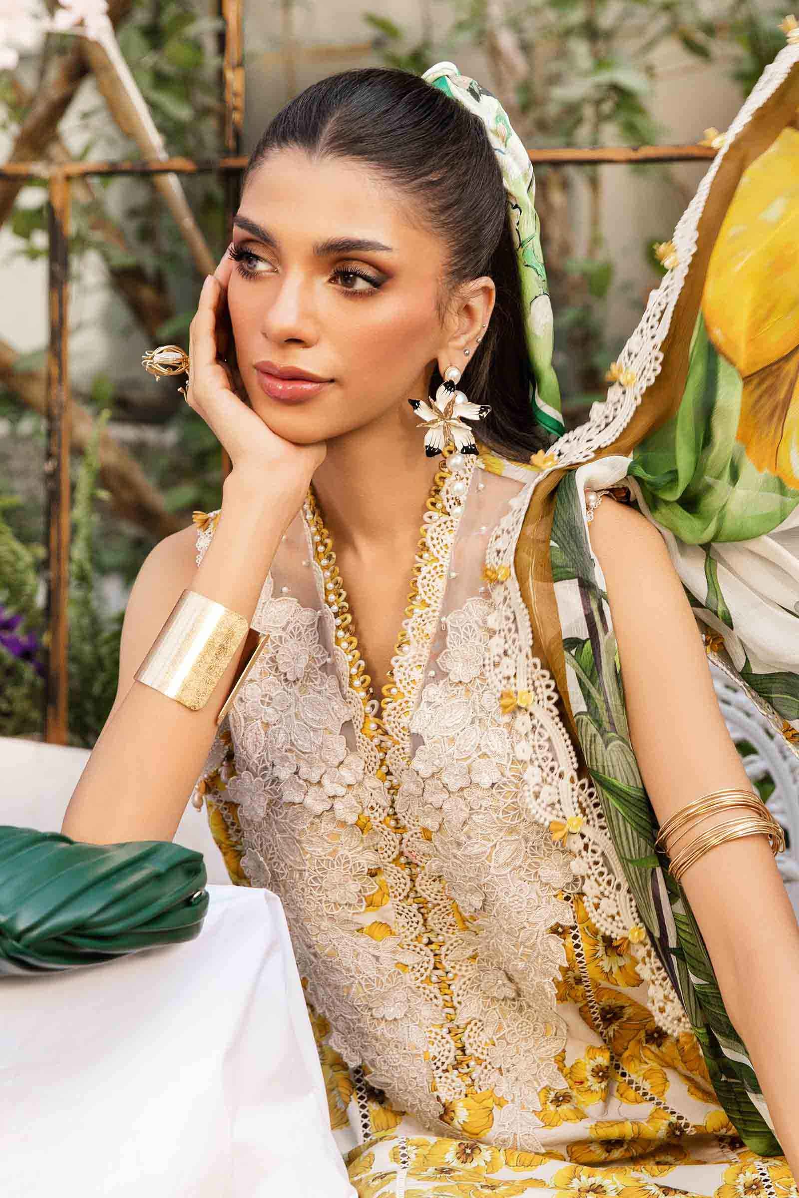MARIA B -3 Piece Unstitched Embroidered Lawn Suit | 2606-A - Image 3