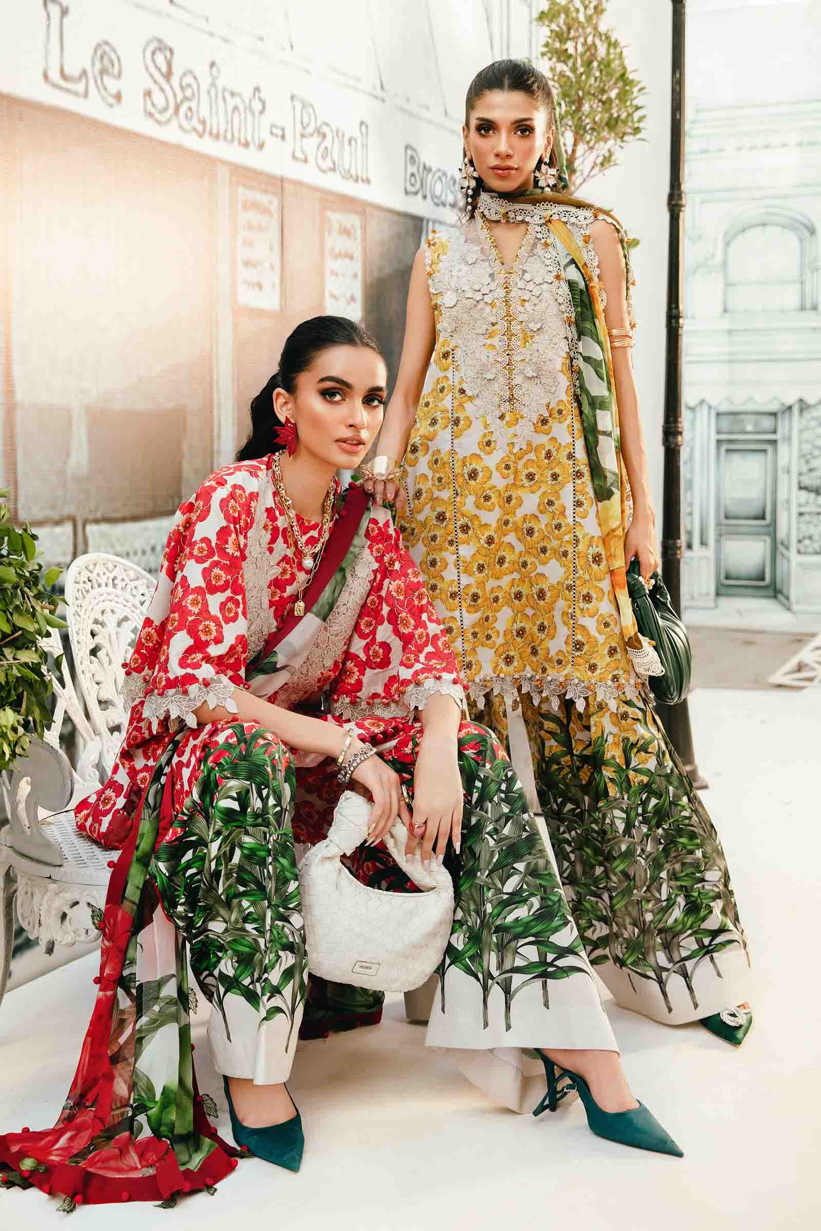 MARIA B -3 Piece Unstitched Embroidered Lawn Suit | 2606-A - Image 6