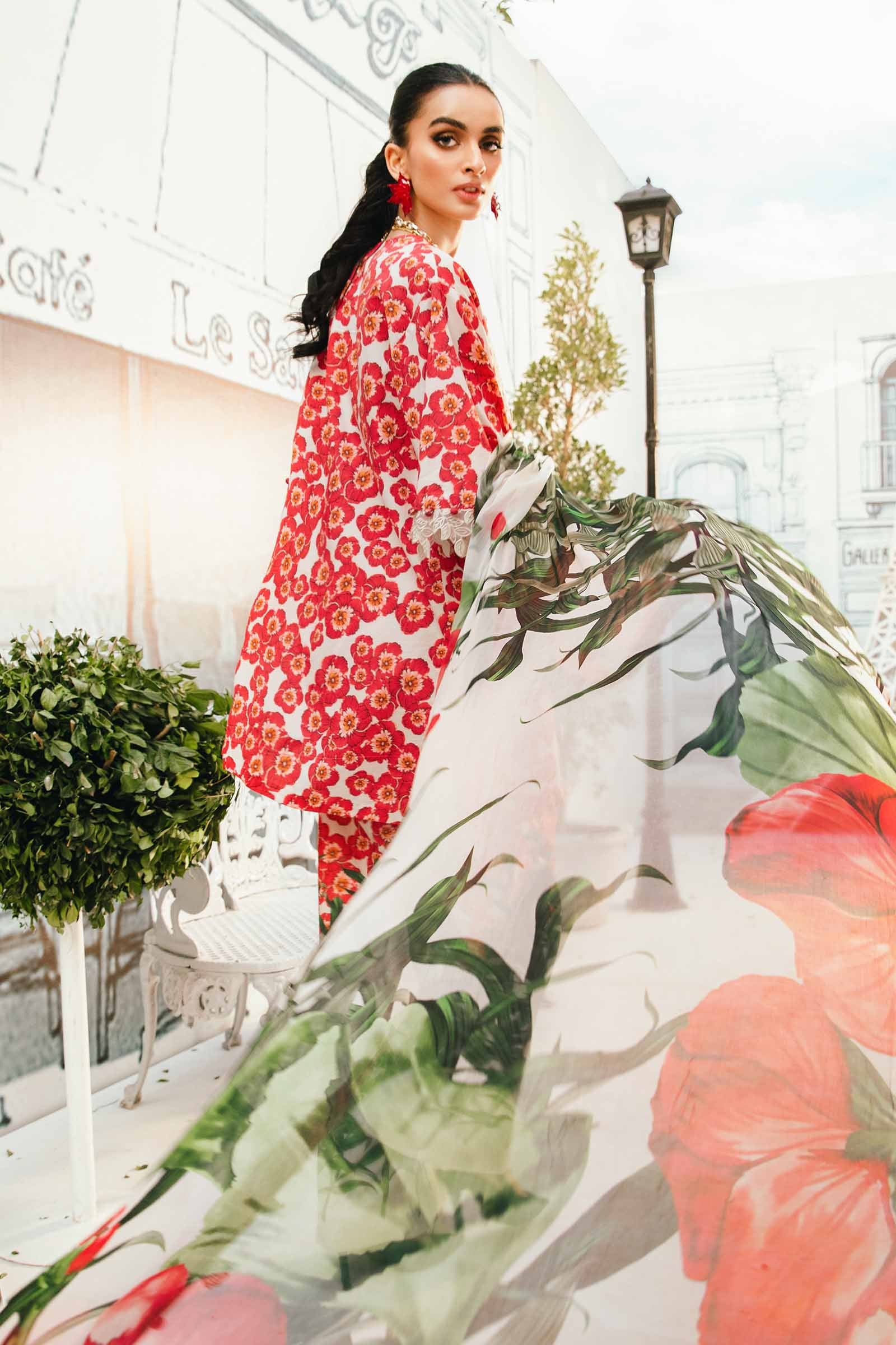 MARIA B -3 Piece Unstitched Embroidered Lawn Suit | 2606-B - Image 2