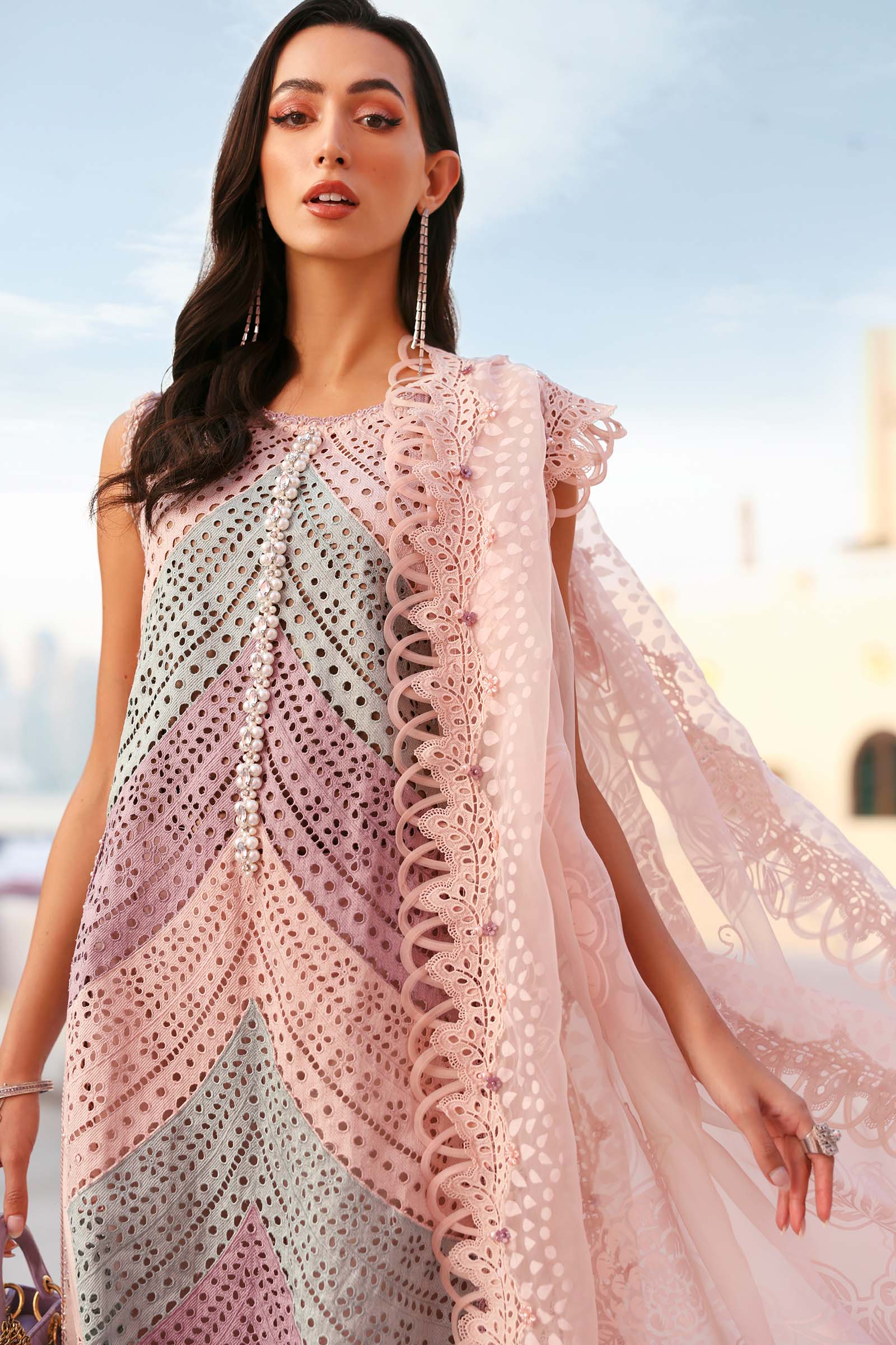 Maria b - 3 Piece Unstitched Embroidered Lawn Suit -2612-B - Image 3