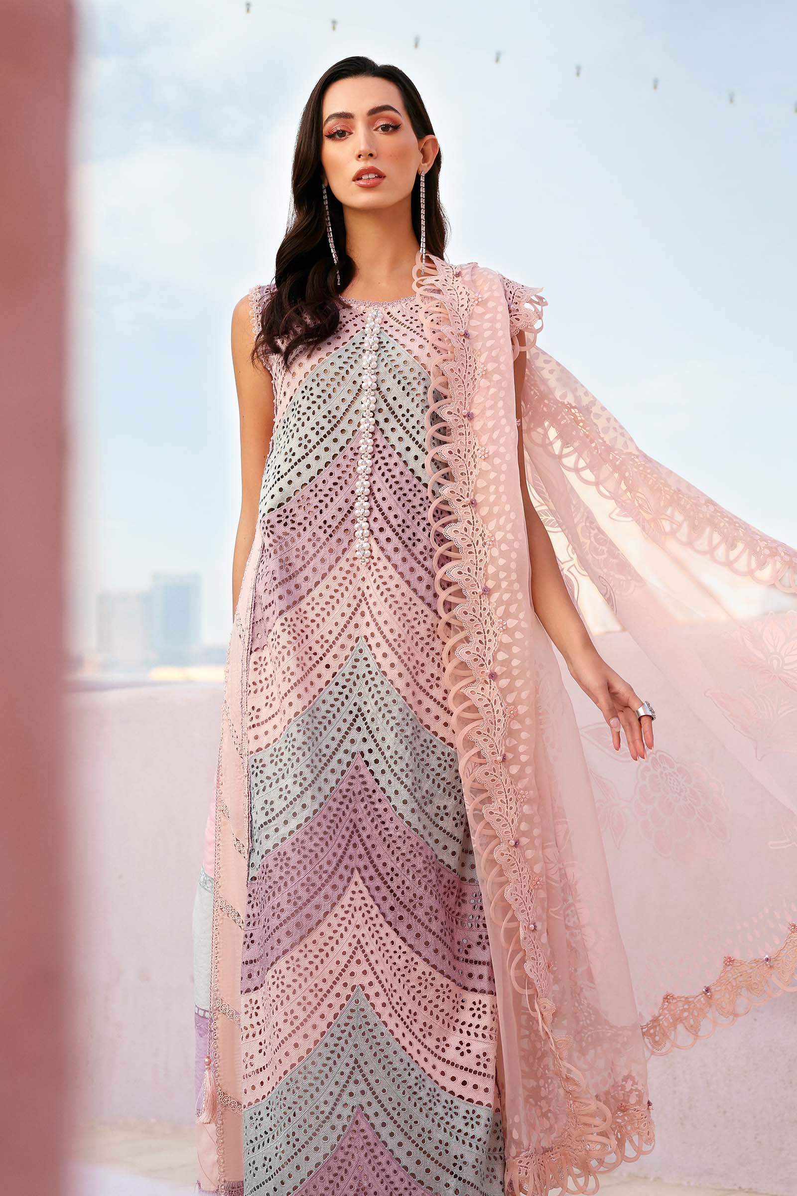 Maria b - 3 Piece Unstitched Embroidered Lawn Suit -2612-B - Image 4