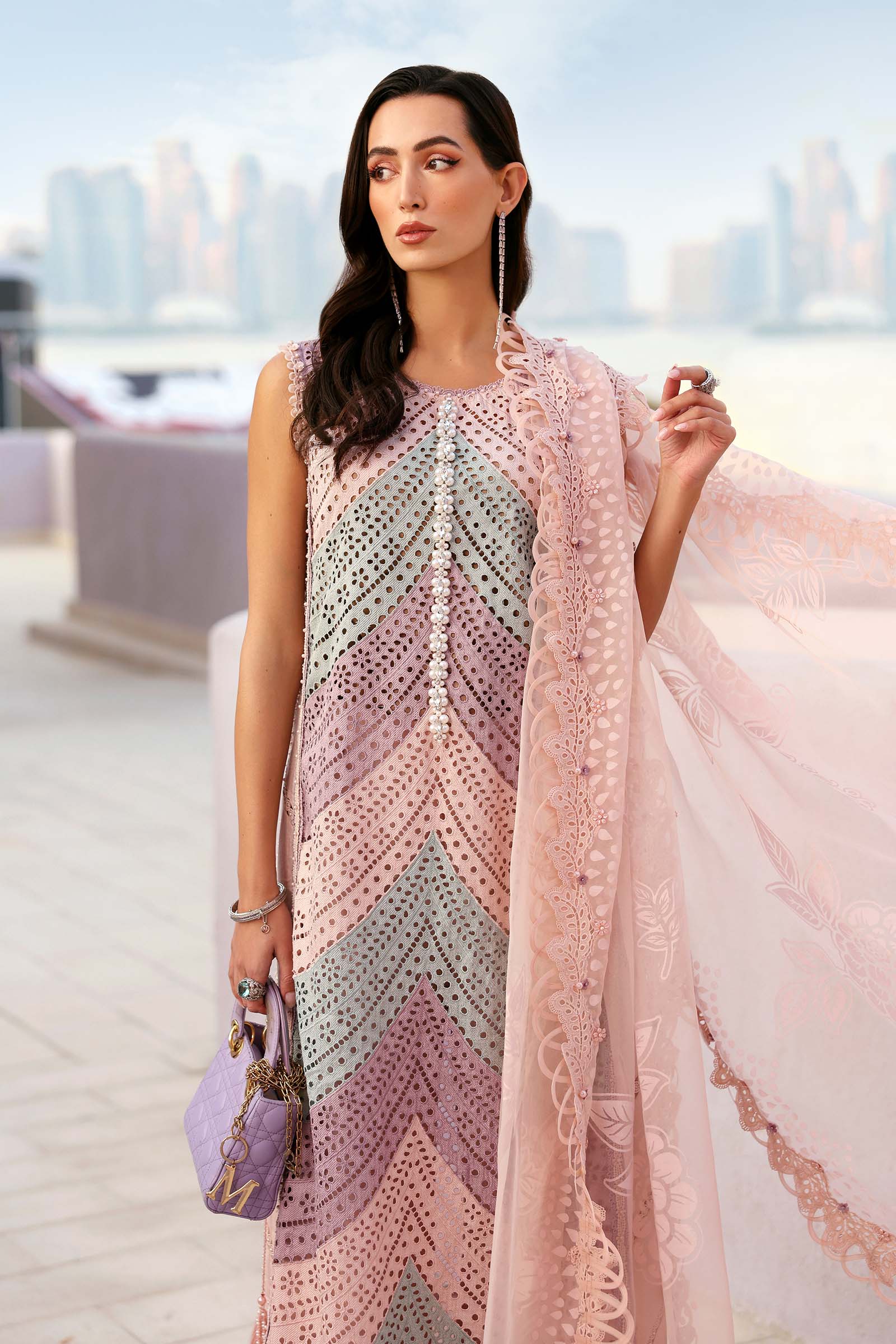 Maria b - 3 Piece Unstitched Embroidered Lawn Suit -2612-B - Image 5