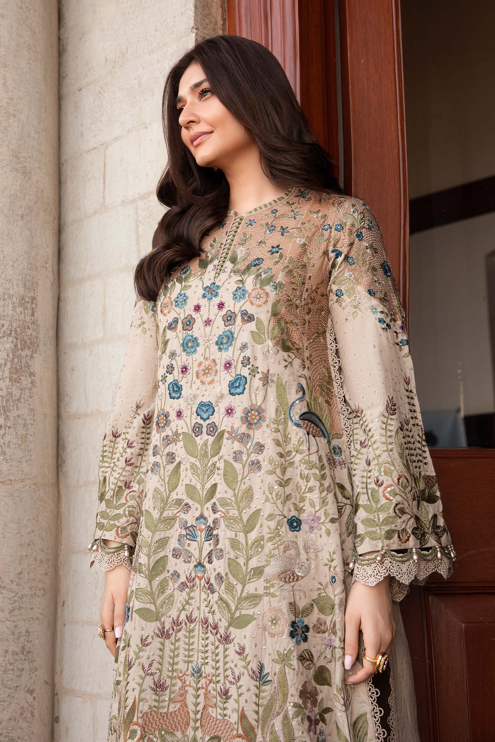MARIA B -3 Piece Unstitched Embroidered Lawn Suit | DL-1211 - Image 5