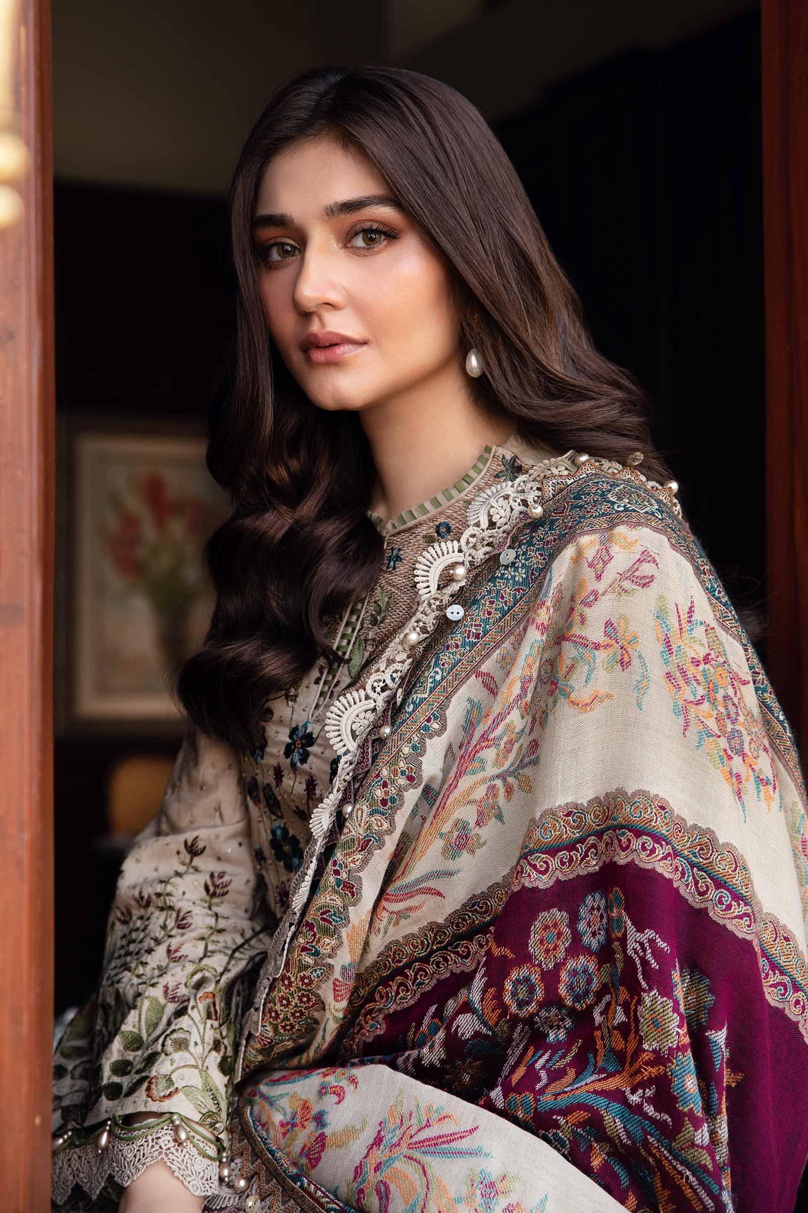 MARIA B -3 Piece Unstitched Embroidered Lawn Suit | DL-1211 - Image 6