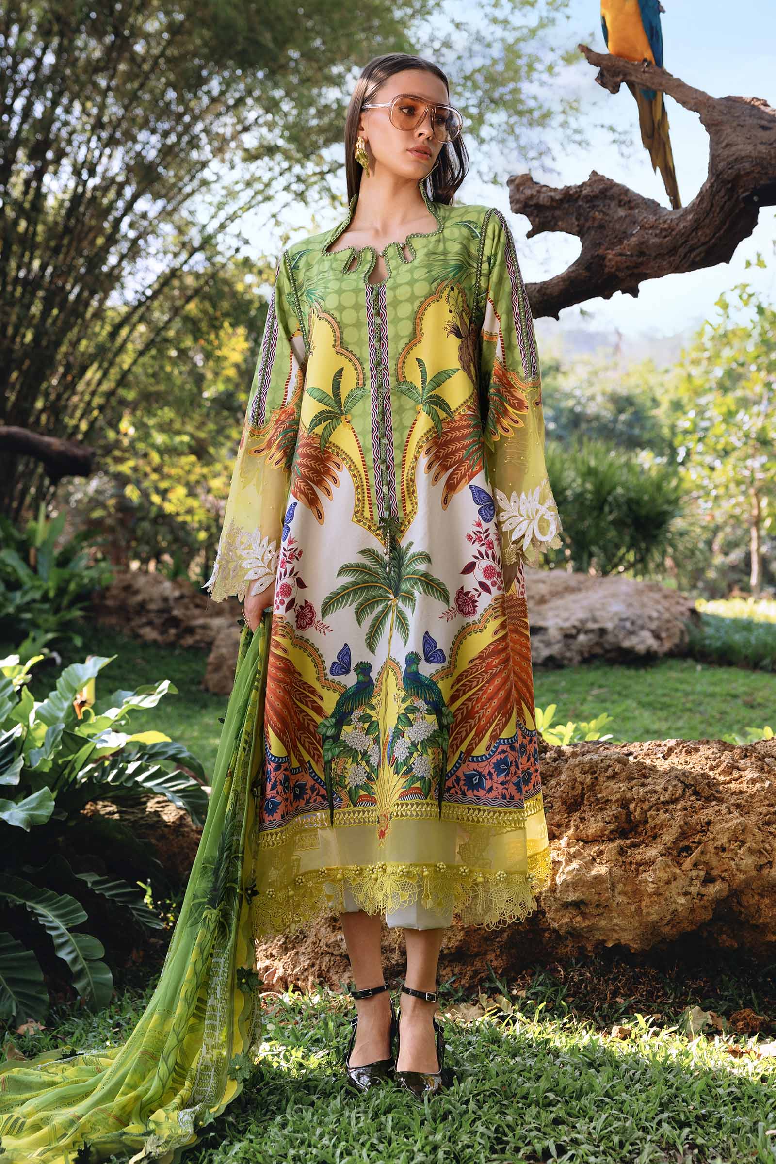 Maria b - 3 Piece Unstitched Embroidered Lawn Suit MPT-2905-B - Image 2