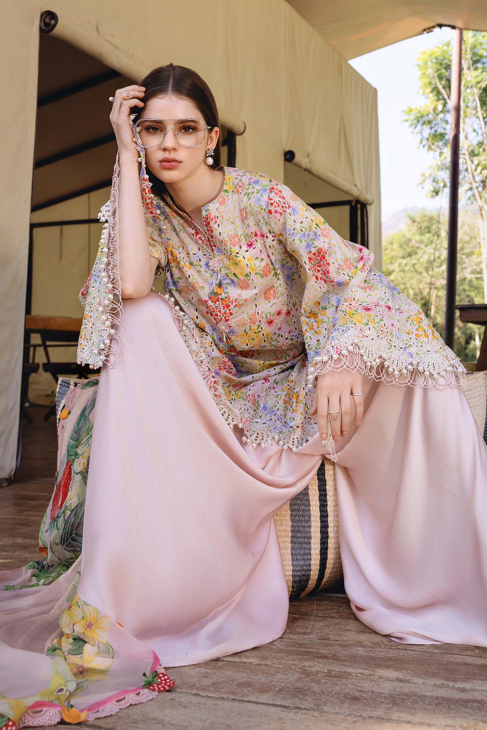 Maria b - 3 Piece Unstitched Embroidered Lawn Suit :MPT-2914-A - Image 2