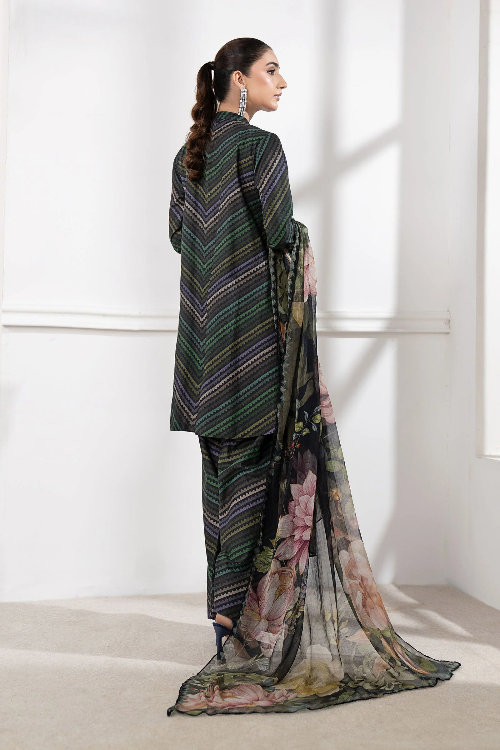 MARIA B - 3 Piece Unstitched Embroidered Lawn Suit | MPS-2705-A - Image 2