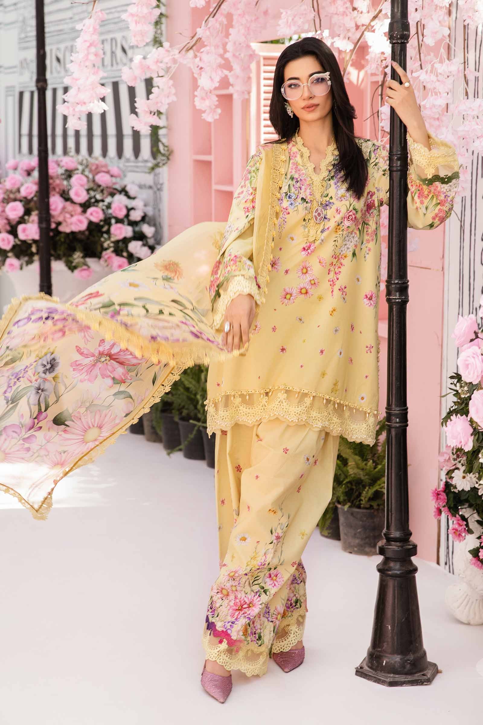 MARIA B -3 Piece Unstitched Embroidered Lawn Suit | MPT--2603-A - Image 2