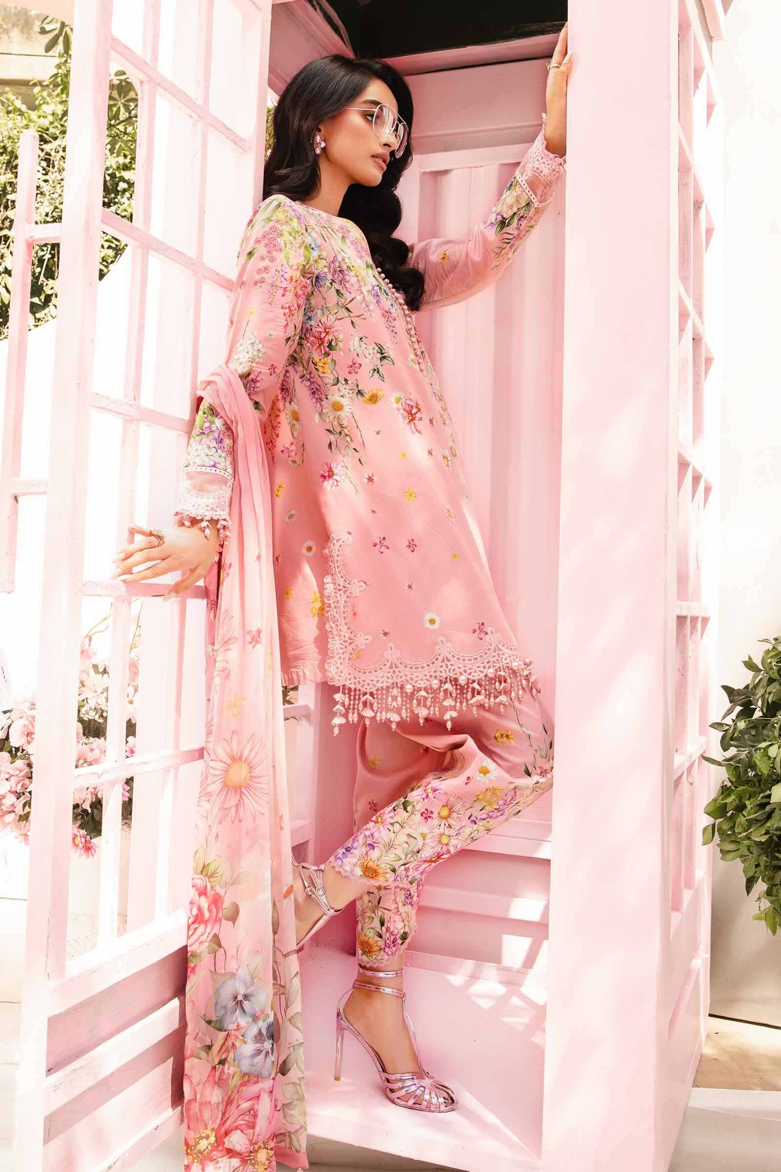 MARIA B -3 Piece Unstitched Embroidered Lawn Suit | MPT--2603-B - Image 3