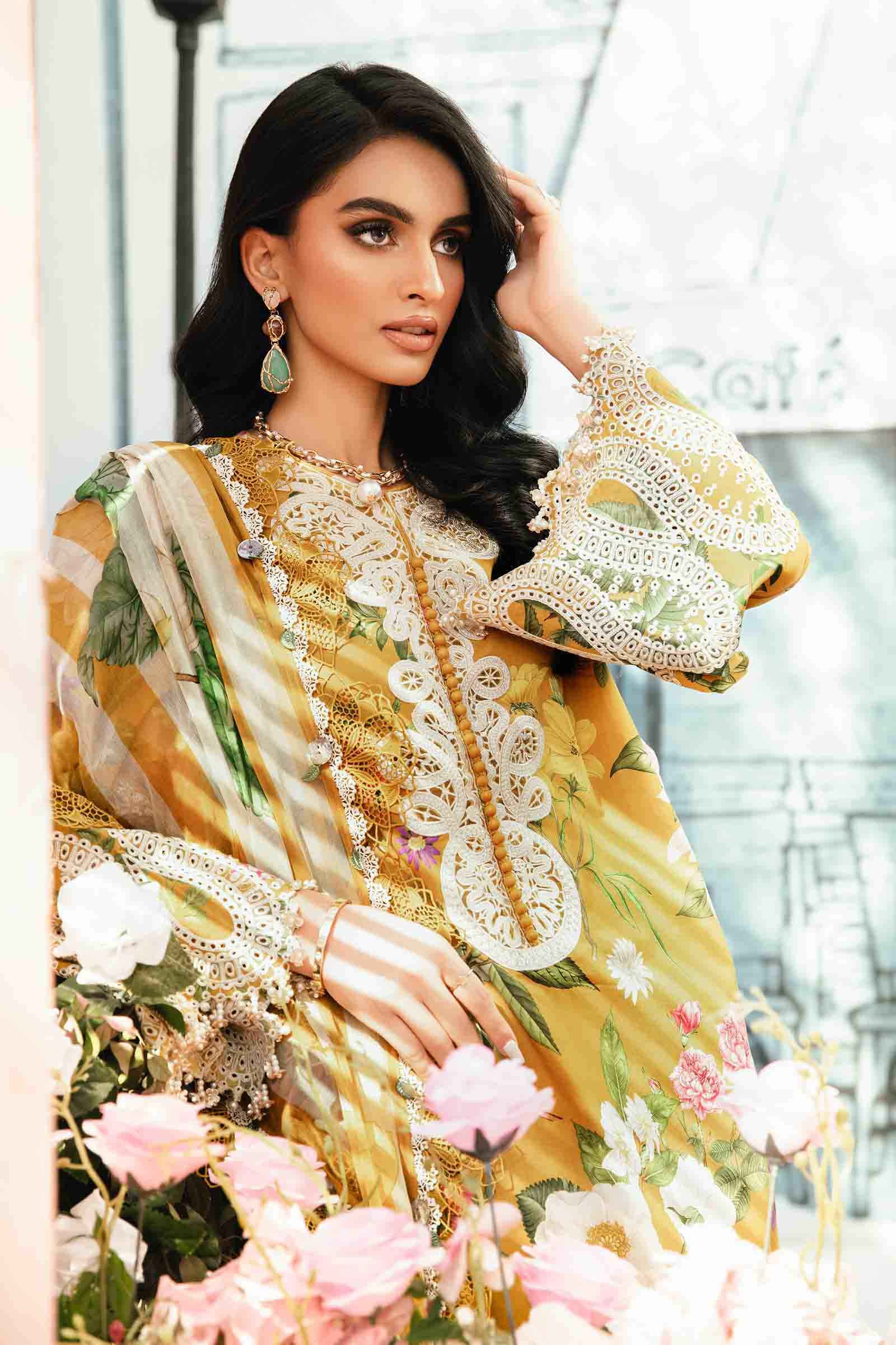 MARIA B -3 Piece Unstitched Embroidered Lawn Suit | MPT-2604-B - Image 4