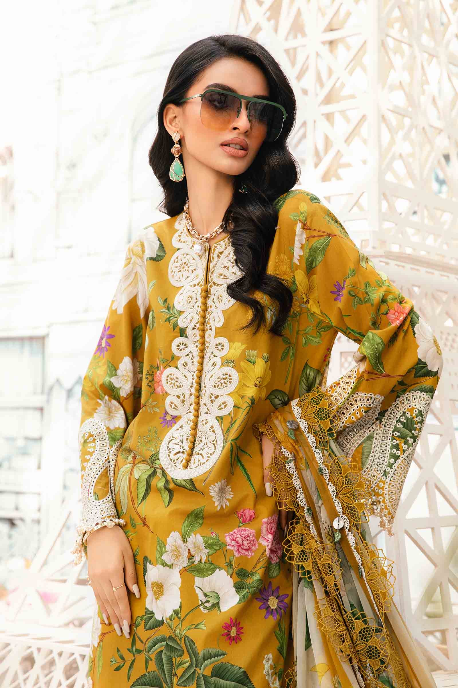MARIA B -3 Piece Unstitched Embroidered Lawn Suit | MPT-2604-B - Image 6