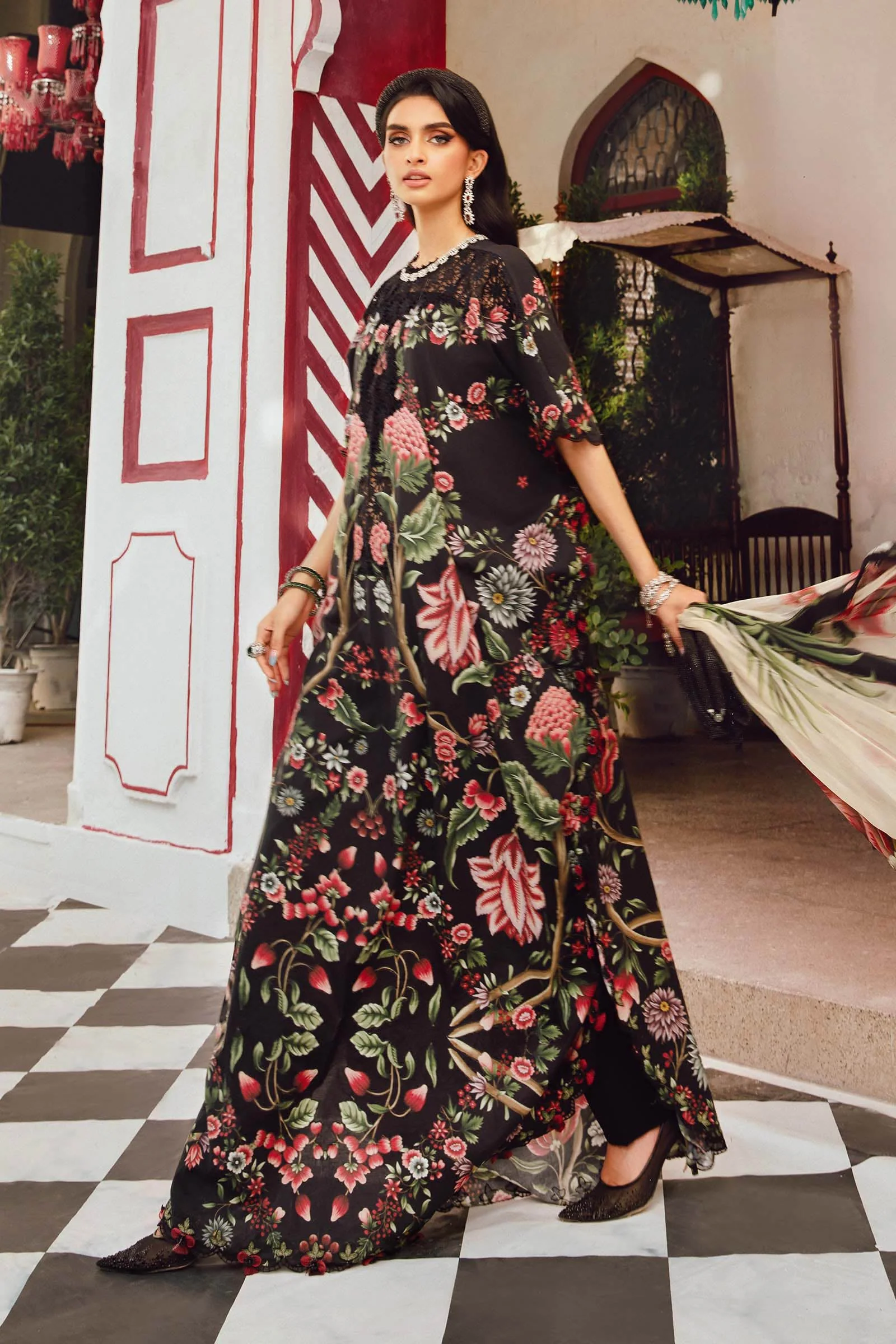 Maria.B 3 Piece Unstitched Embroidered Lawn Suit | MPT-2709-B - Image 3