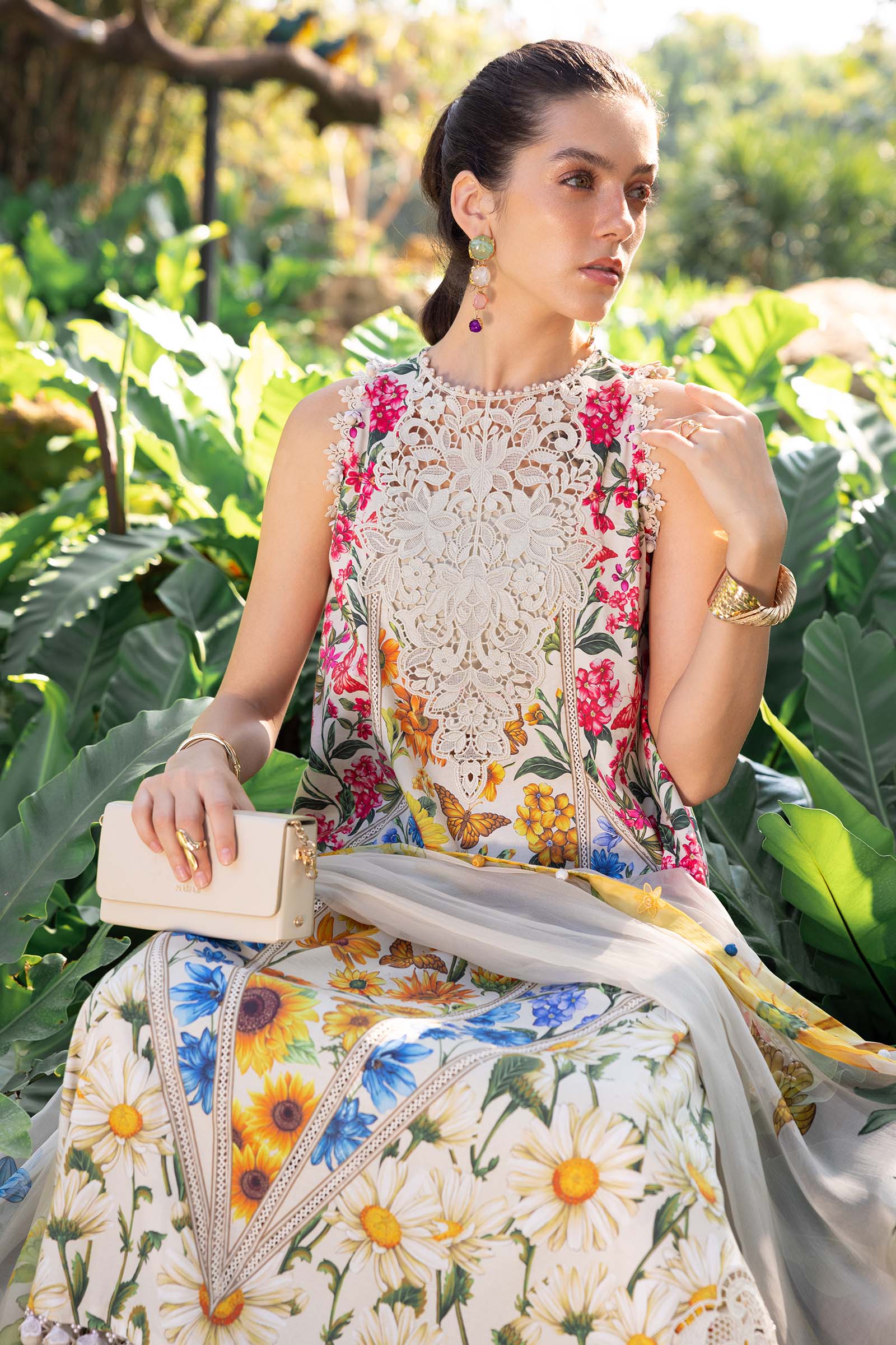 Maria b - 3 Piece Unstitched Embroidered Lawn Suit :MPT-2910-A - Image 2