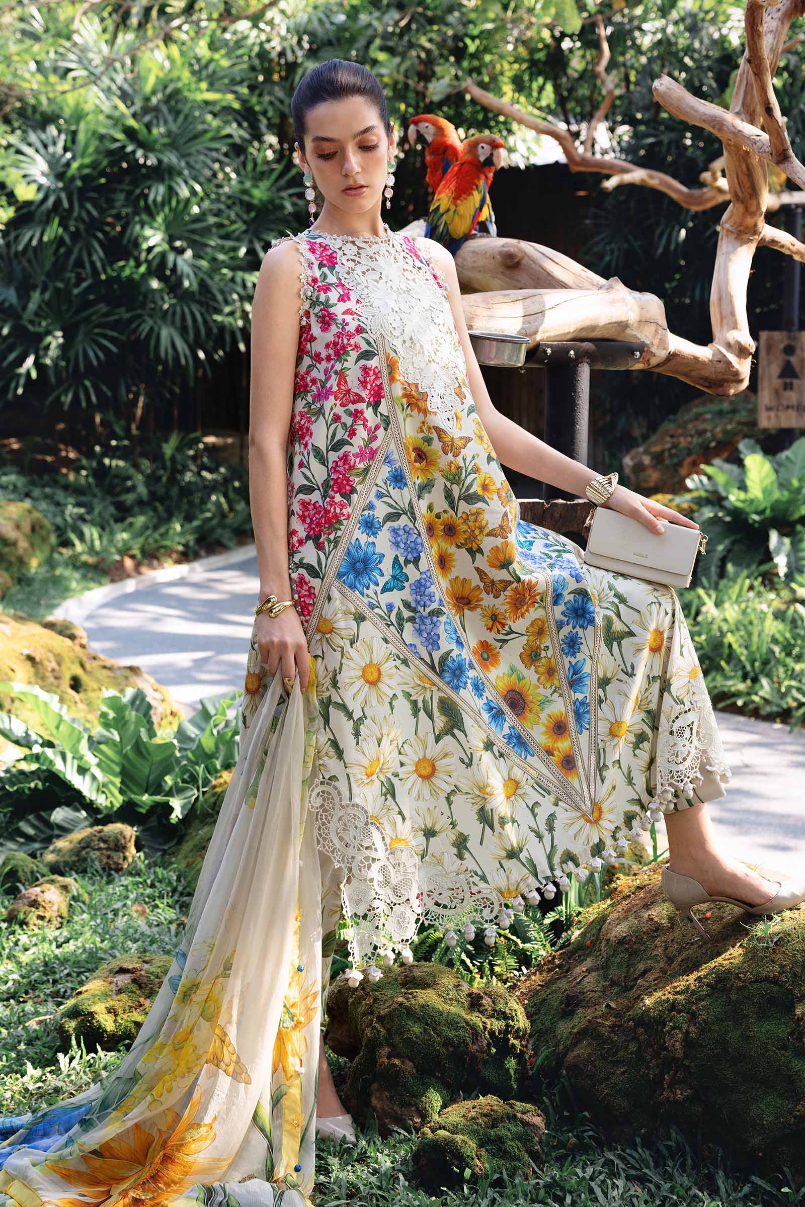 Maria b - 3 Piece Unstitched Embroidered Lawn Suit :MPT-2910-A - Image 3