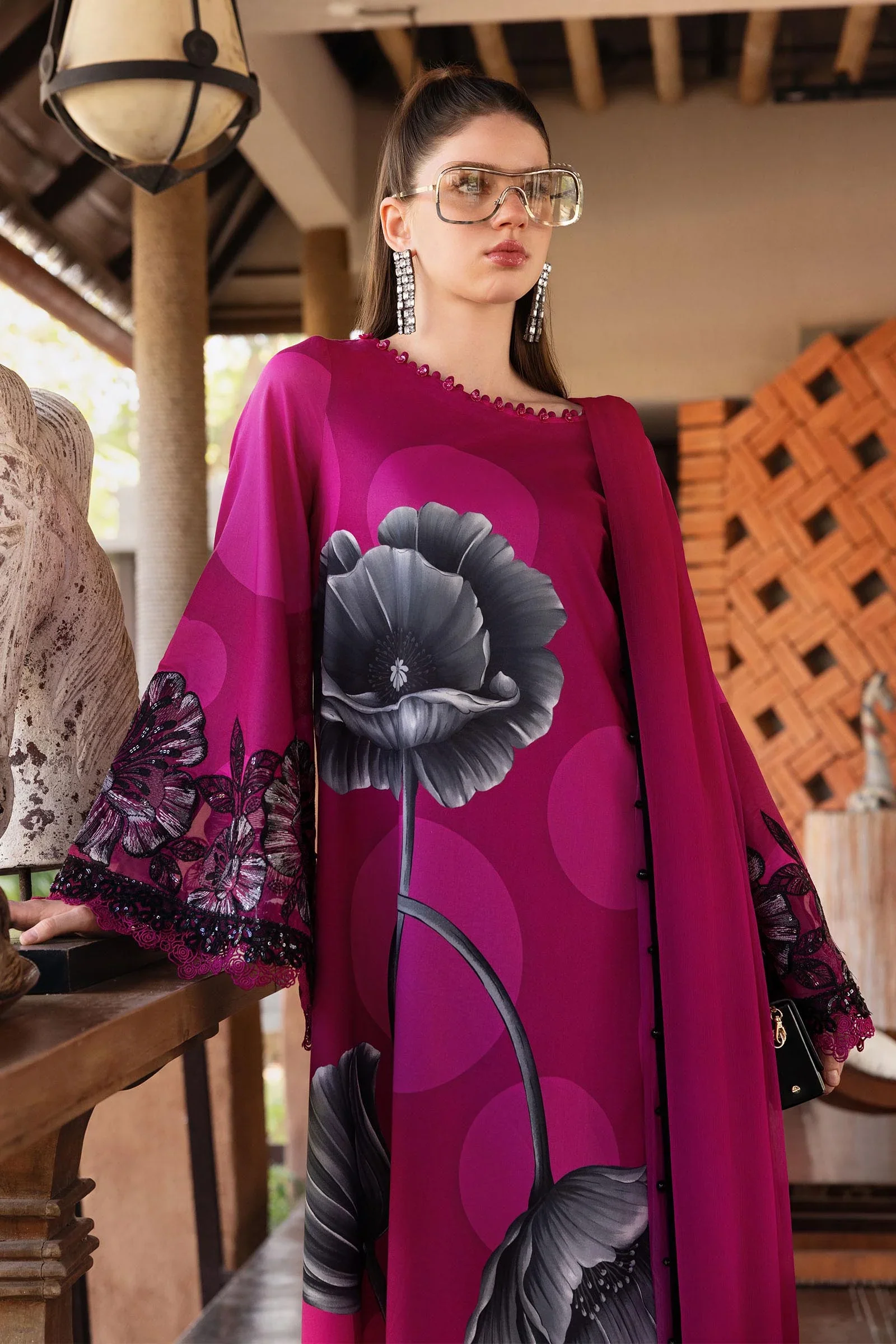 Maria b - 3 Piece Unstitched Embroidered Lawn Suit :MPT-2913-b - Image 2