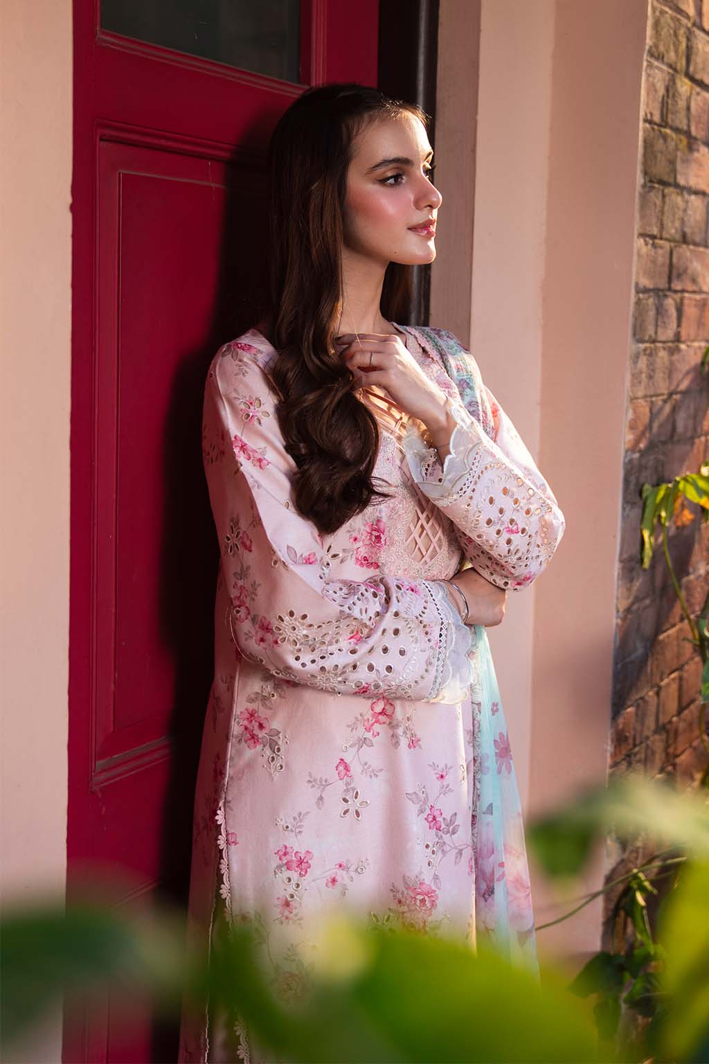 Maria b - 3 Piece Unstitched Embroidered Lawn Suit : PECHE - Image 5