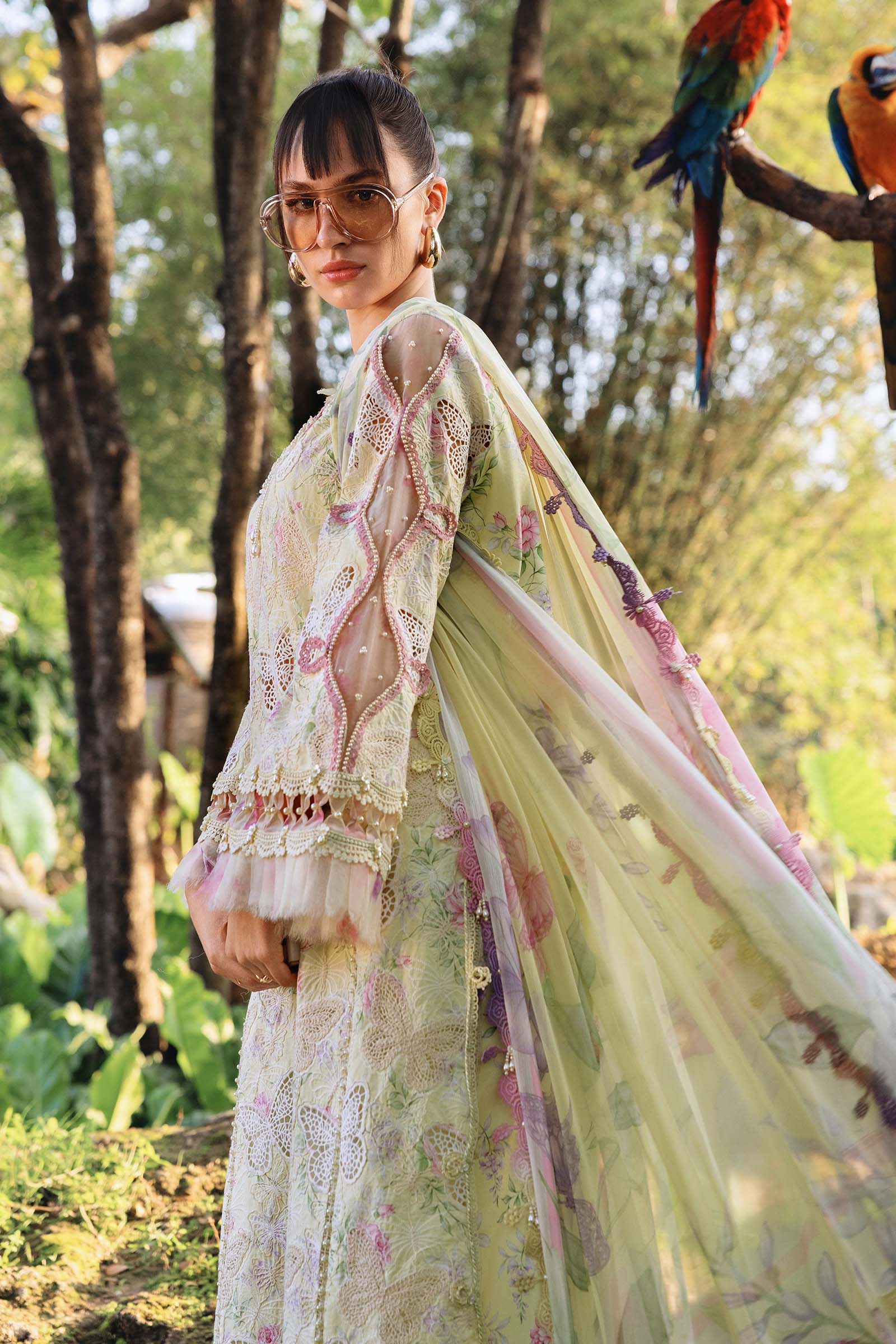 Maria b - 3 Piece Unstitched Embroidered Lawn Suit :MPT-2901-B - Image 2