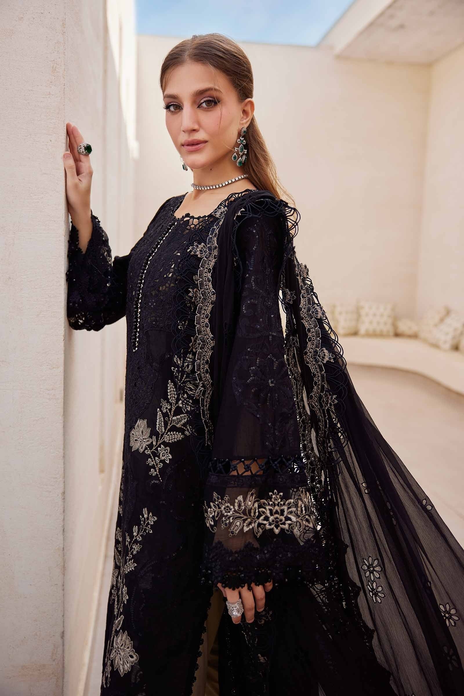 Maria.B 3 Piece Unstitched Embroidered Paper Cotton Suit | EID LAWN-25-03 - Image 2