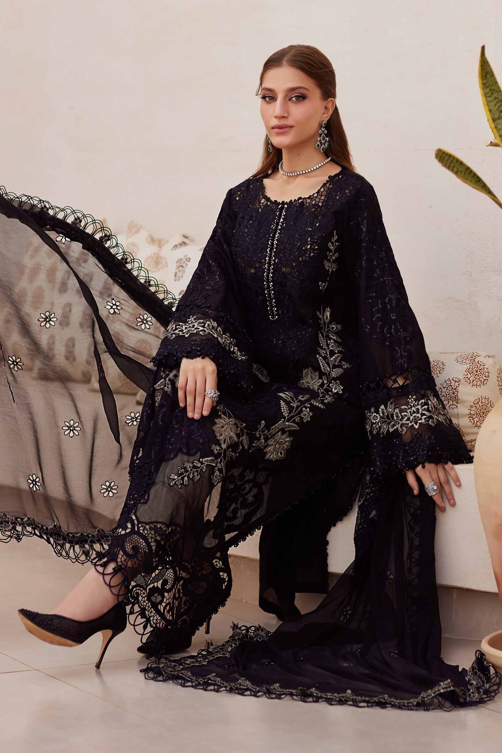 Maria.B 3 Piece Unstitched Embroidered Paper Cotton Suit | EID LAWN-25-03 - Image 5