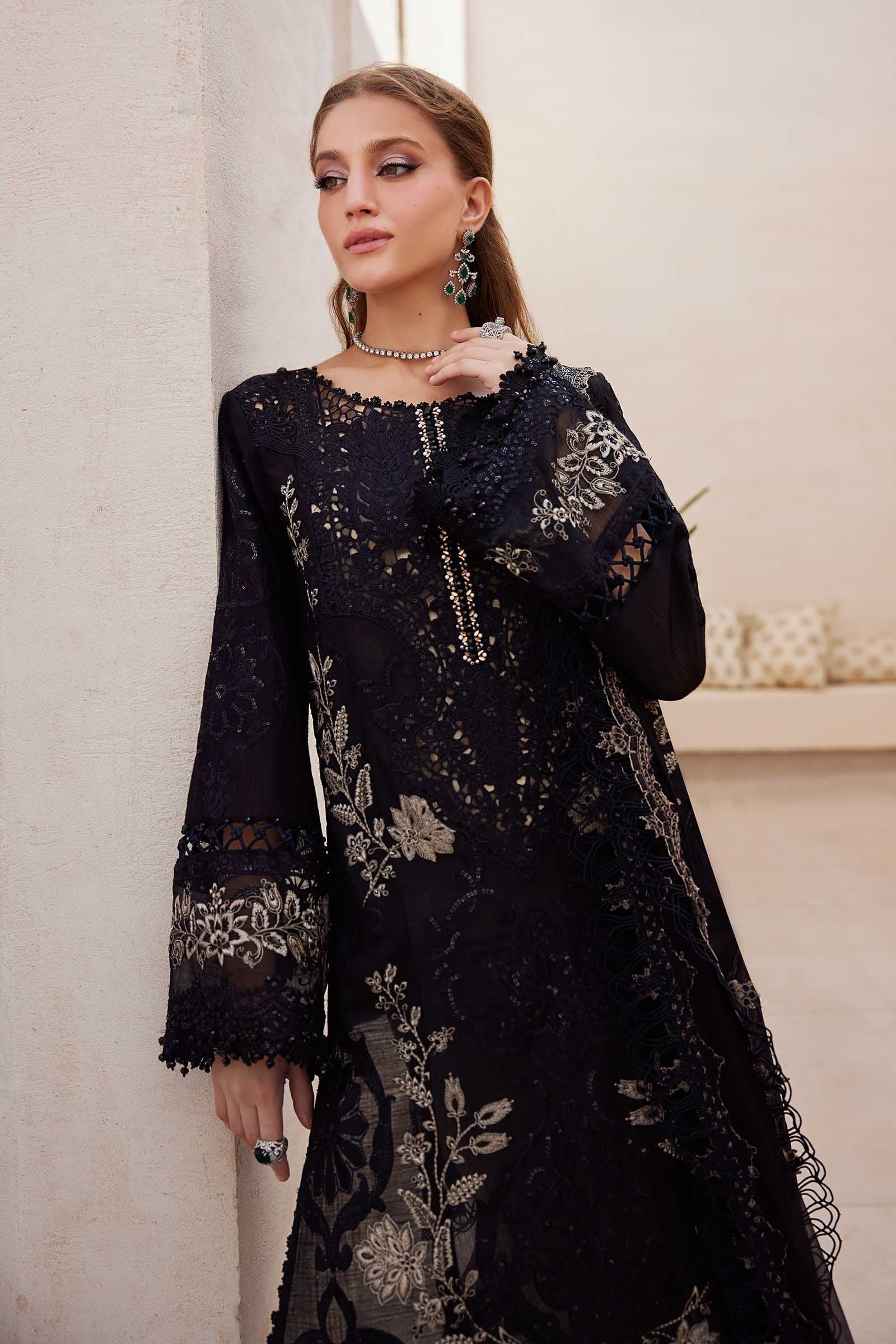 Maria.B 3 Piece Unstitched Embroidered Paper Cotton Suit | EID LAWN-25-03 - Image 7