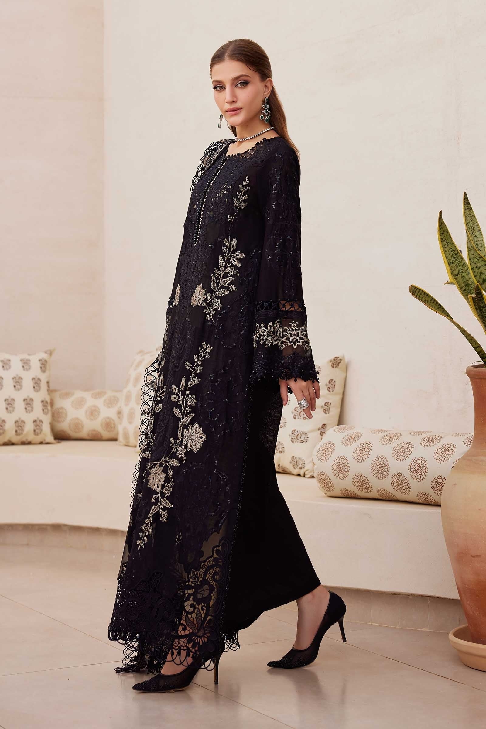 Maria.B 3 Piece Unstitched Embroidered Paper Cotton Suit | EID LAWN-25-03 - Image 8