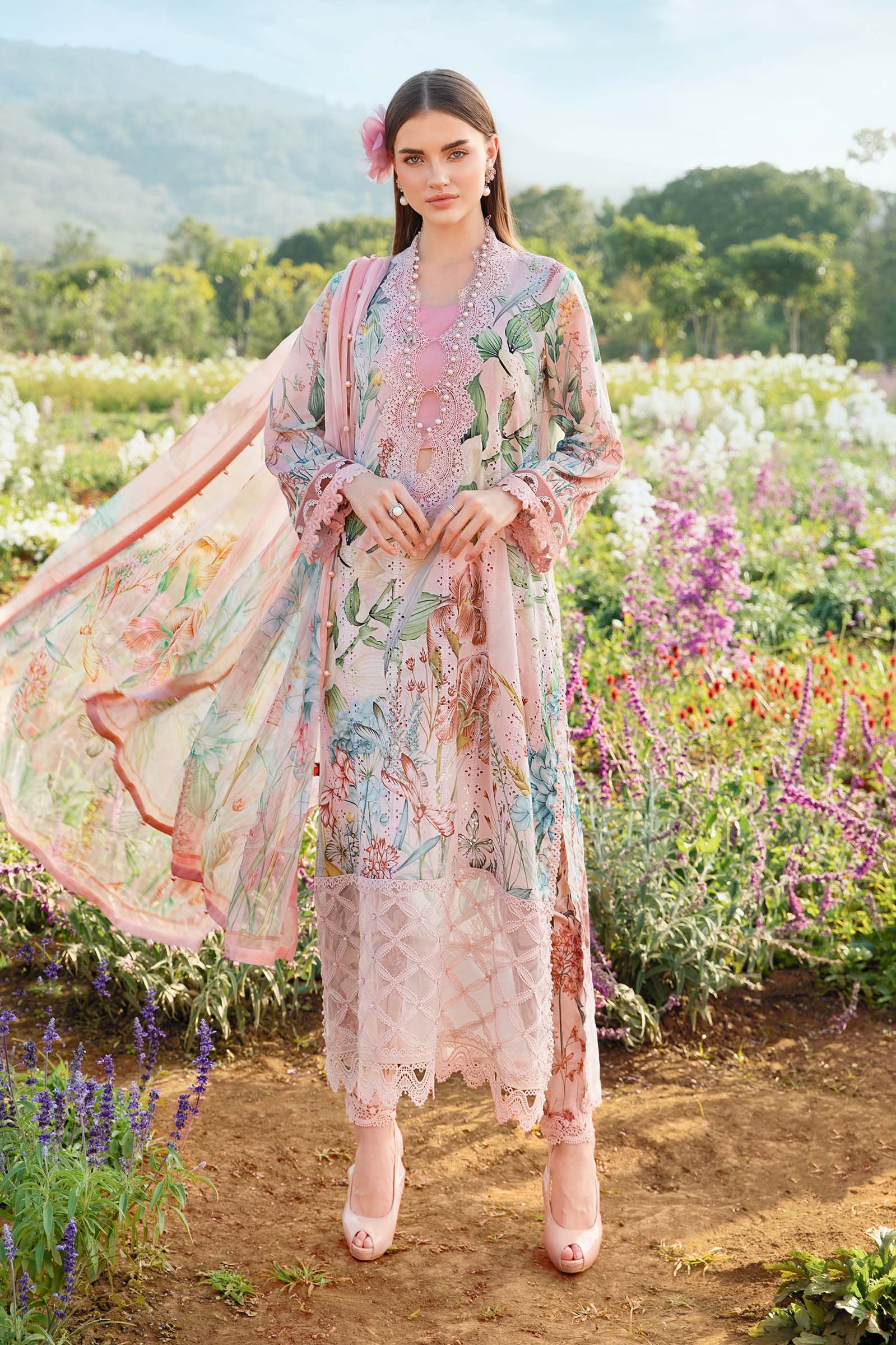 MARIA B - 3 Piece Unstitched Printed Lawn Suit | MPT-2502-A